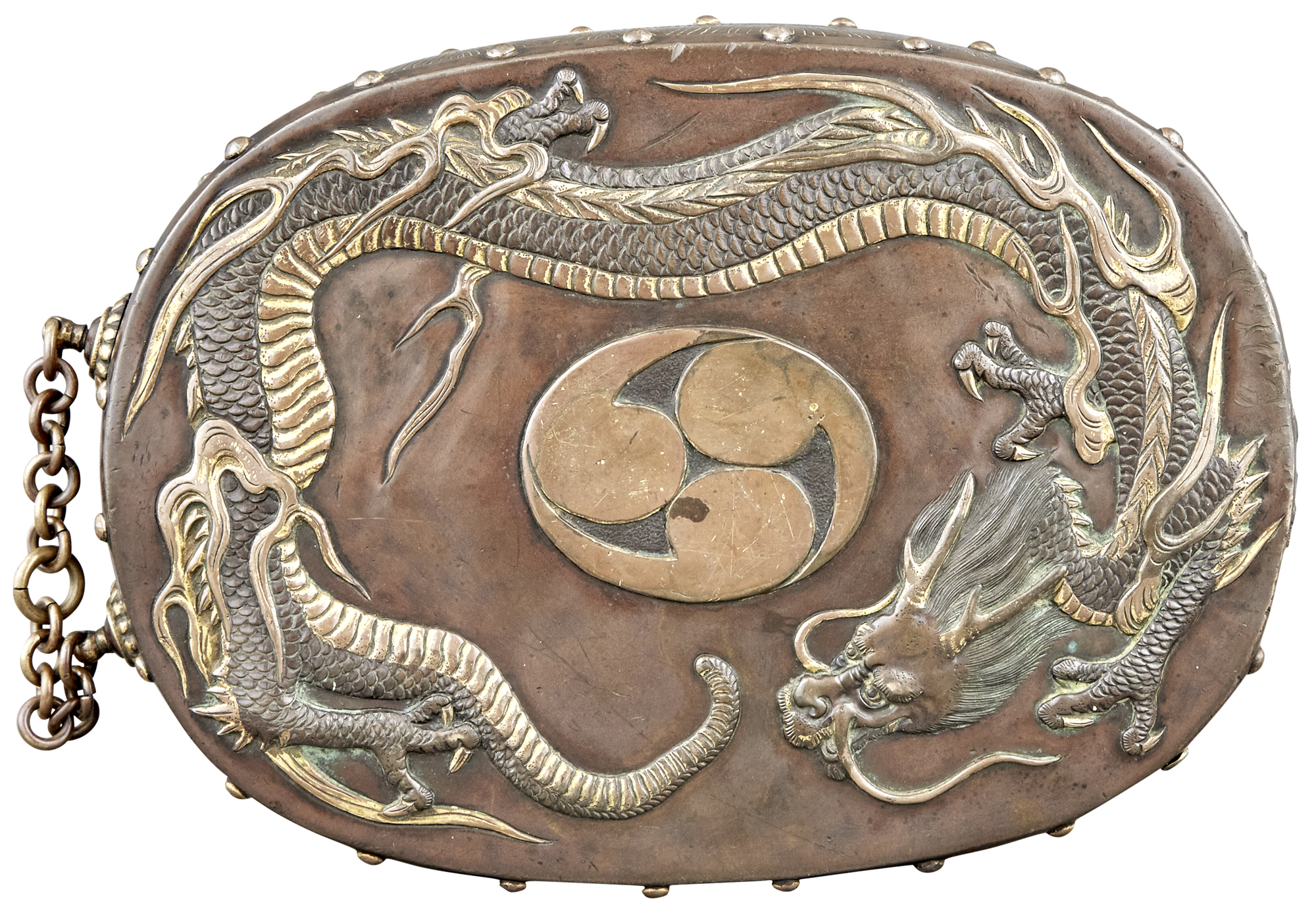 Lot image - A Japanese Gilt Bronze Hanging Weight