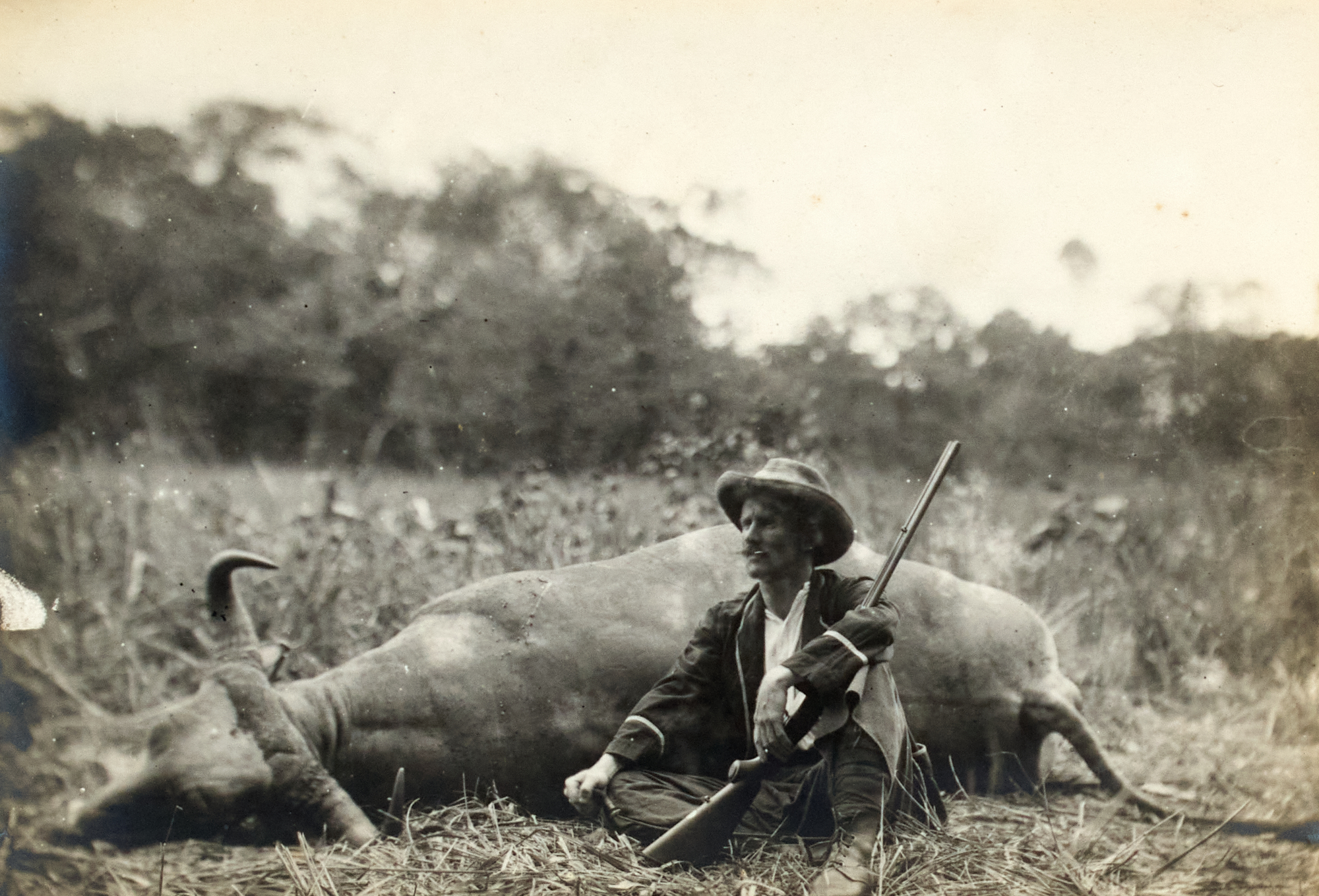 Lot image - [BURMA-HUNTING]  THOM, W. S. Photograph album of shots of game in Burma.