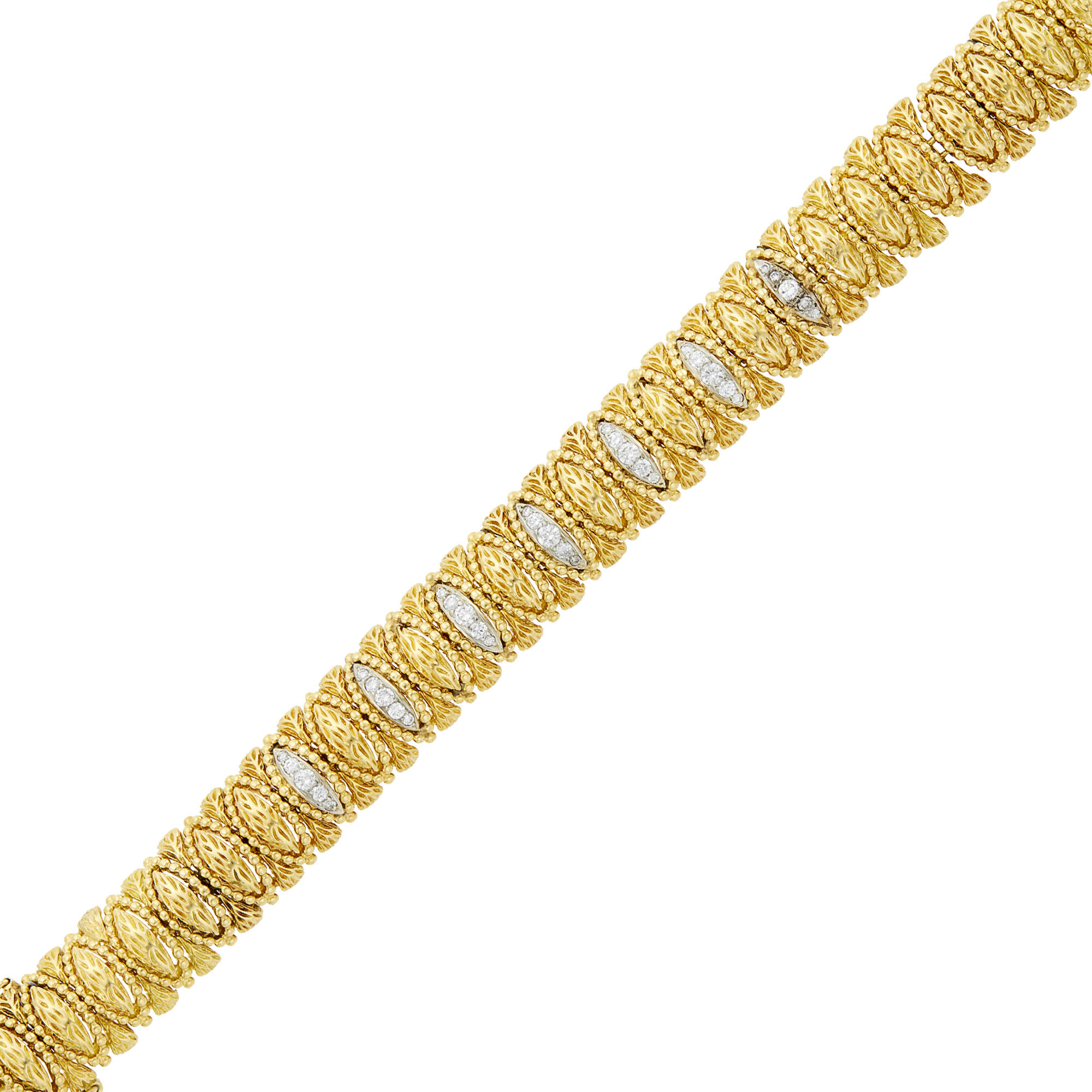 Lot image - Two-Color Gold and Diamond Bracelet