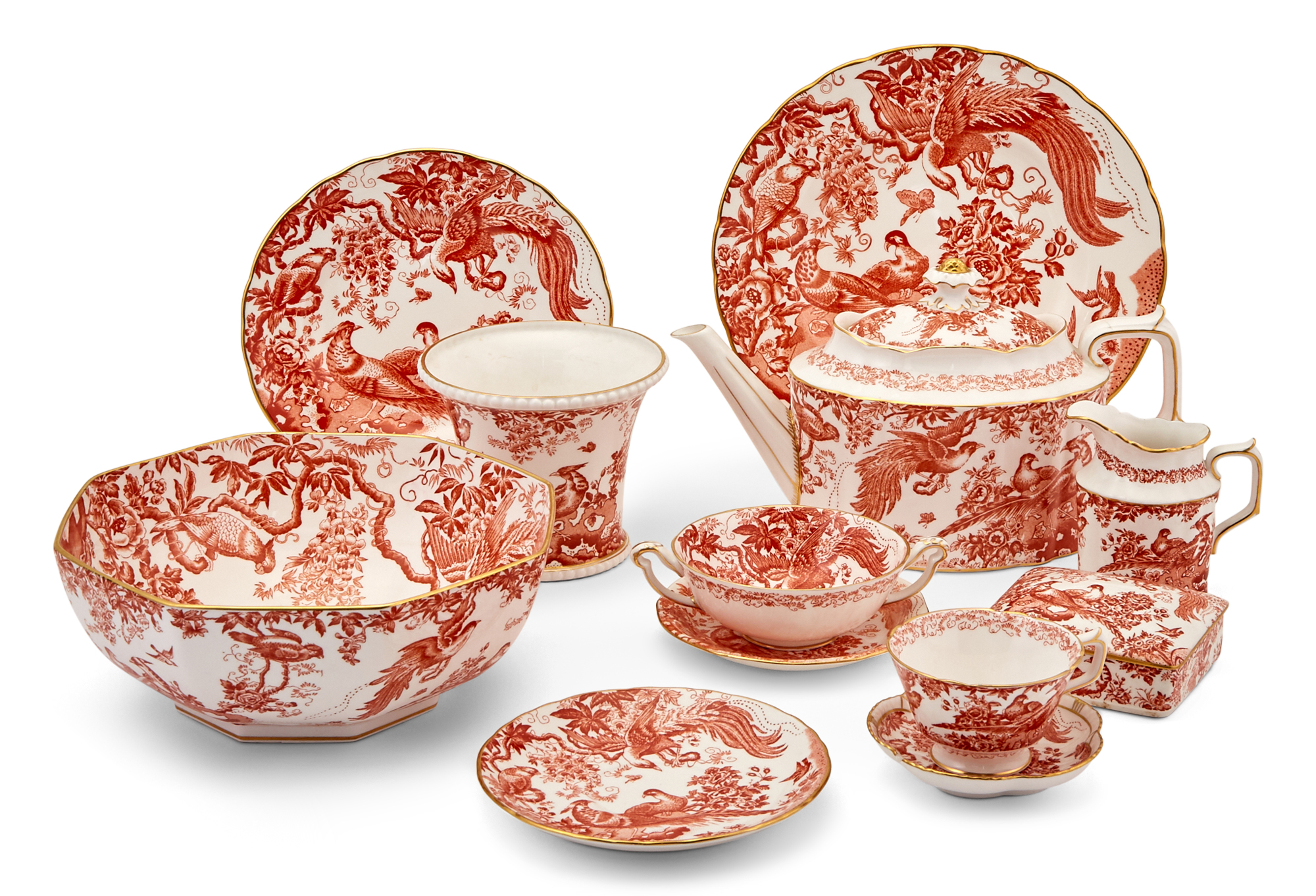 Lot image - Royal Crown Derby Porcelain Red Aves