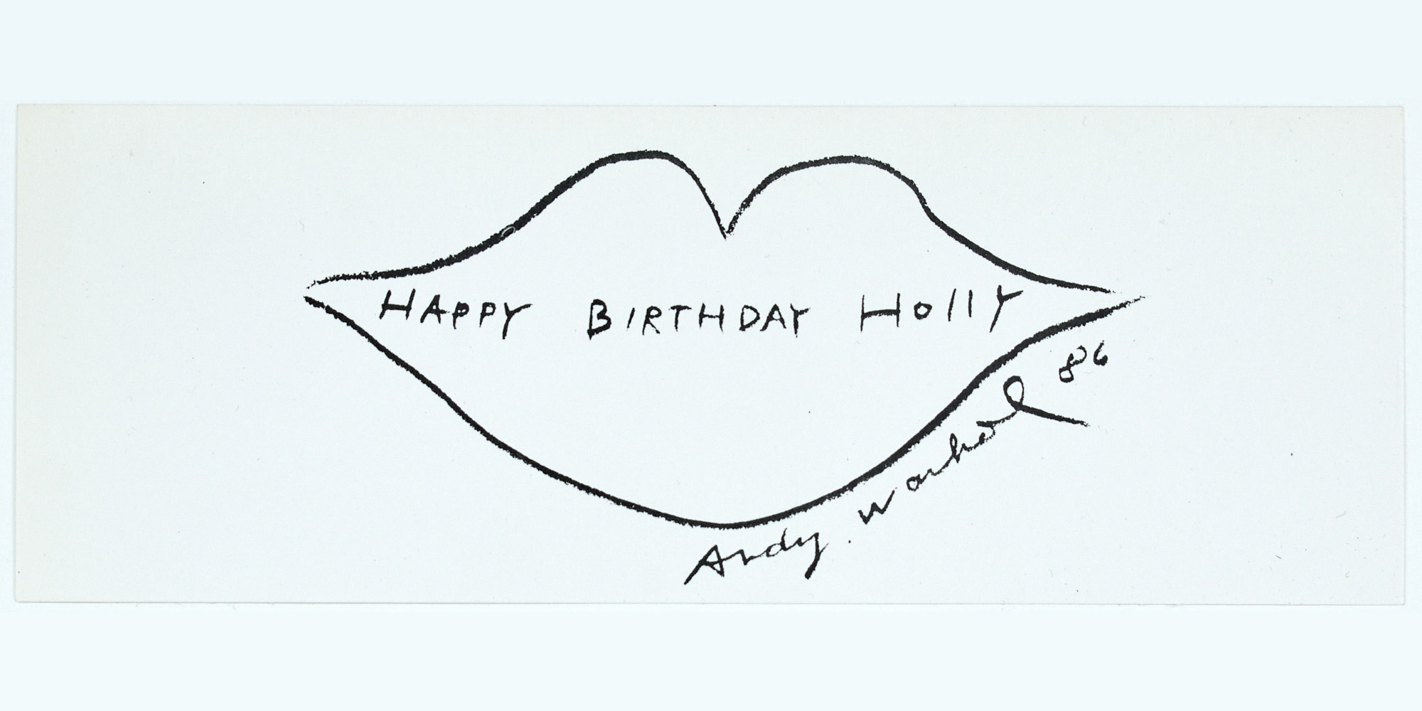 Lot image - WARHOL, ANDY and WOODLAWN, HOLLY  Andy Warhol designed invitation for Holly Woodlawns 40th birthday celebration.