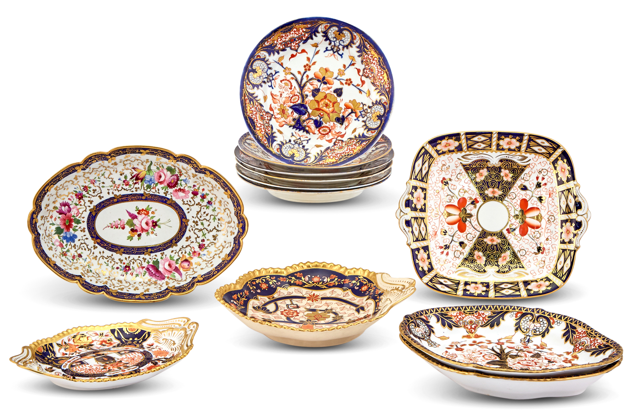 Lot image - Assembled Set of English Imari Palette Porcelain Tablewares