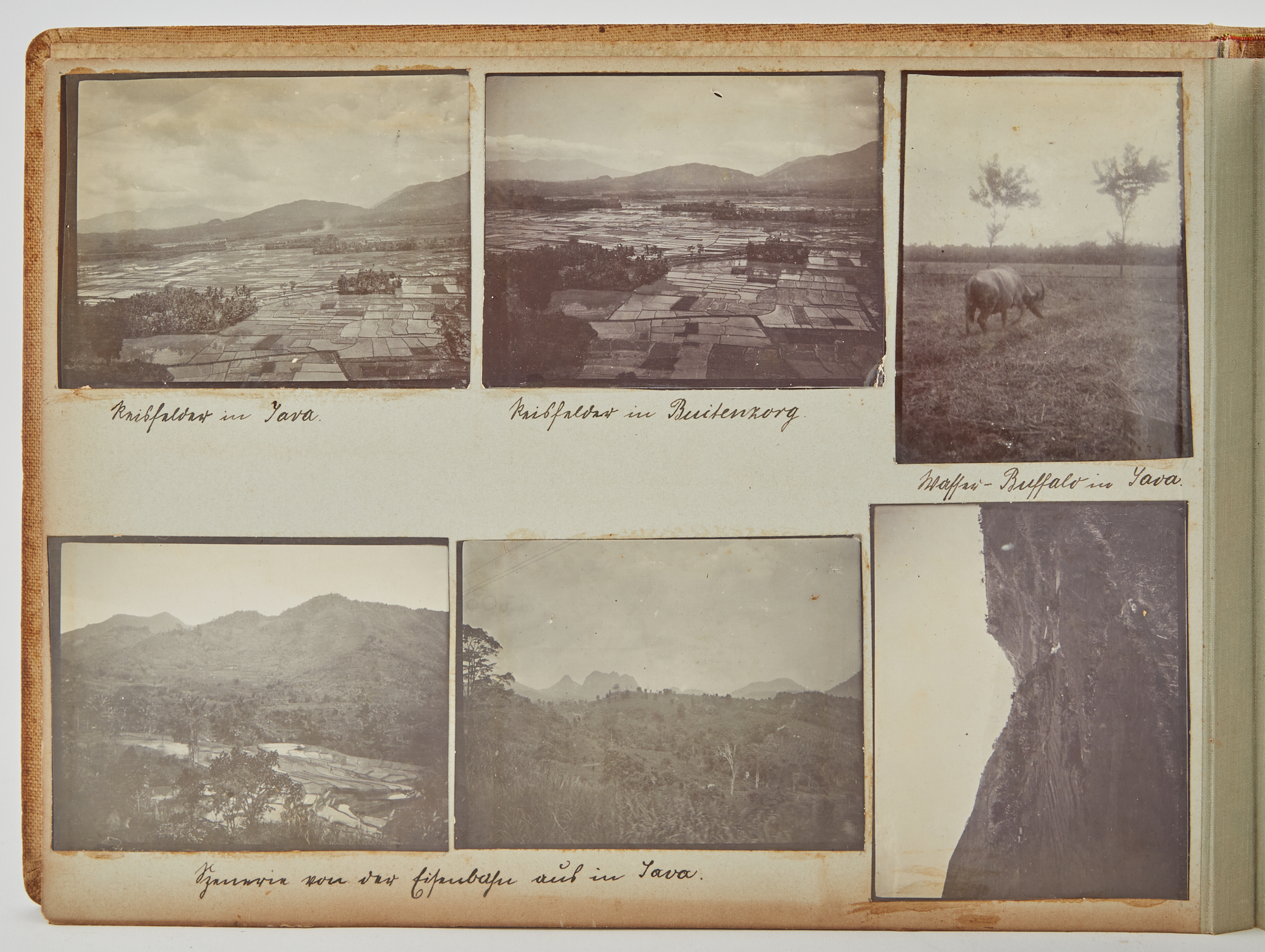 Lot image - [PHOTOGRAPHIC ALBUM-JAVA]  An album containing approximately 114 mounted carbon prints of views primarily of Java, many in the Buitenzorg Residency, Surabaya etc. in Western Java.