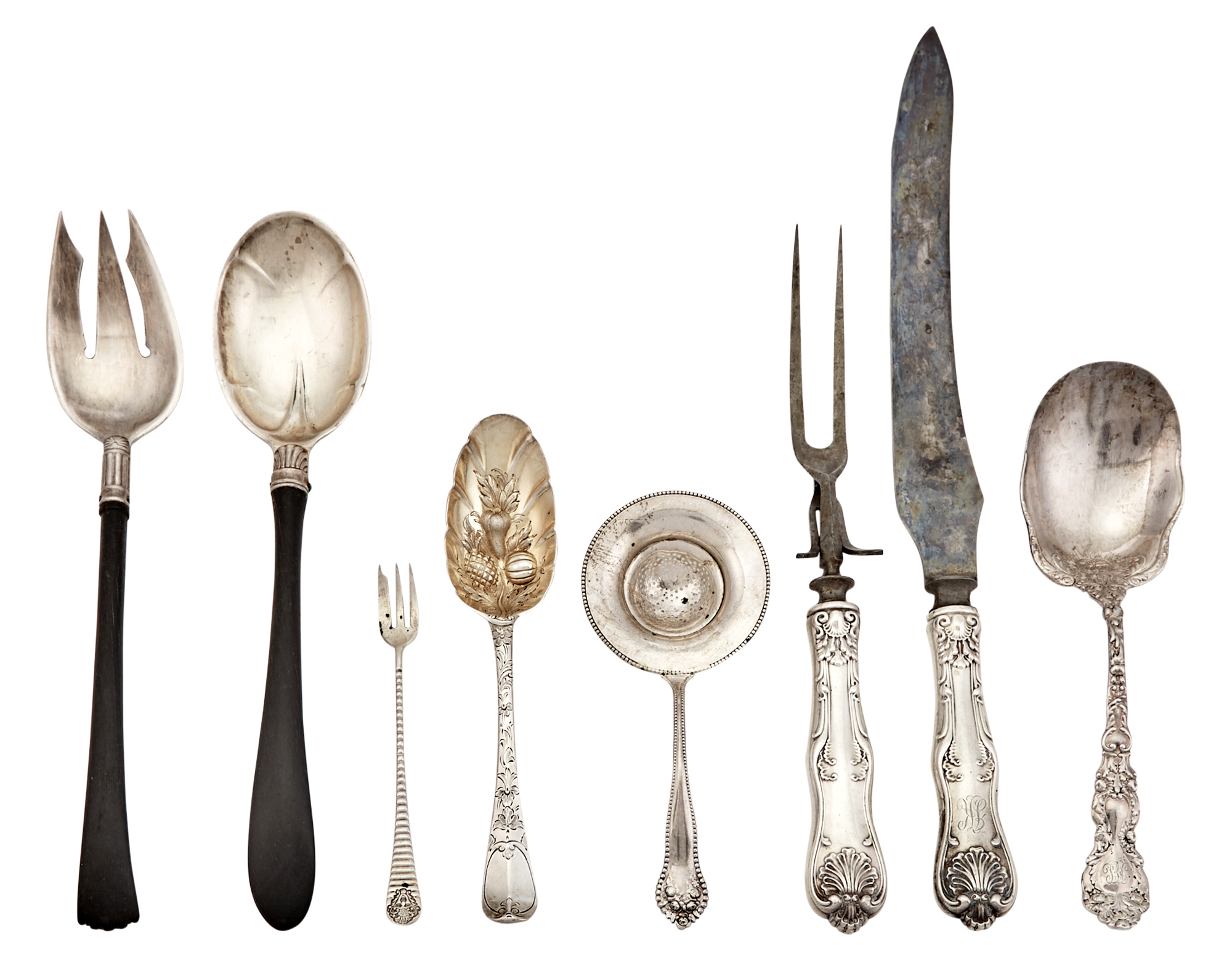 Lot image - Group of Sterling Silver Flatware and Serving Pieces