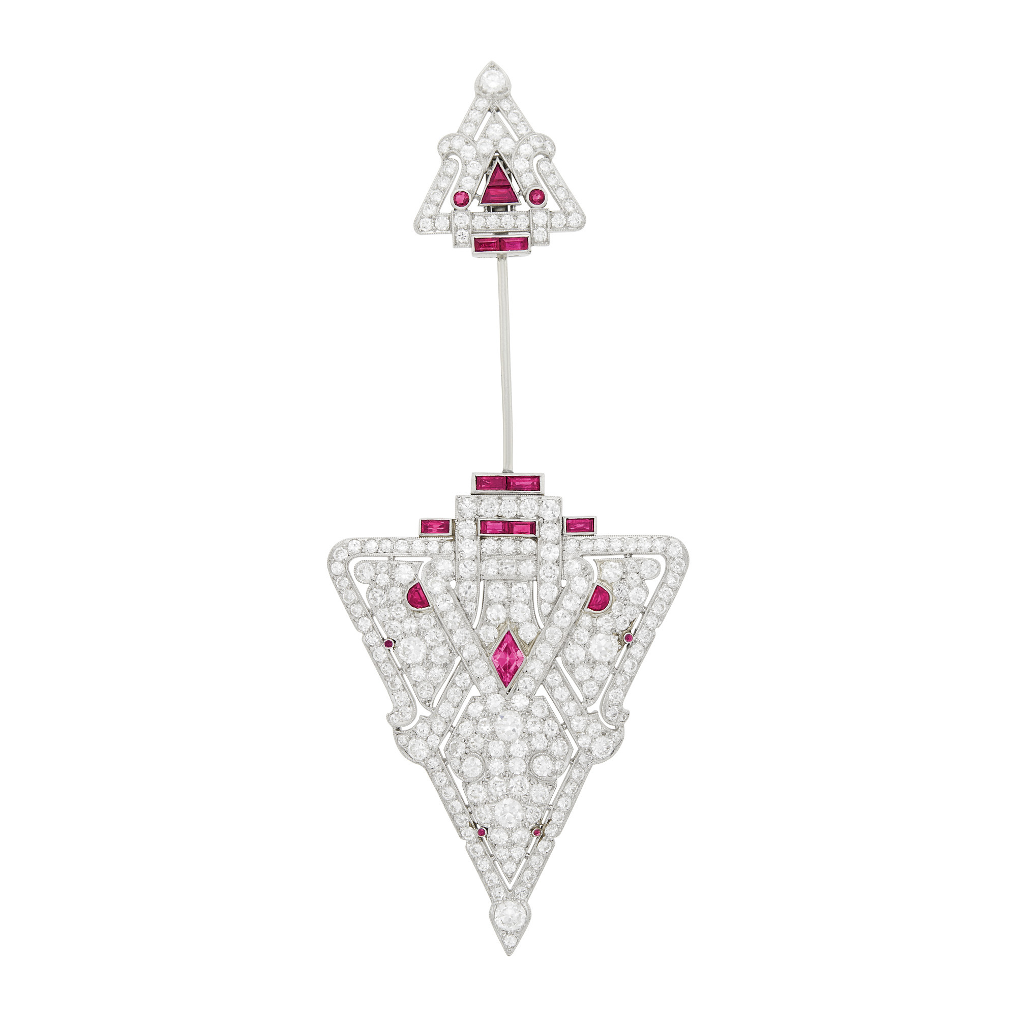Lot image - Platinum, Diamond and Ruby Jabot