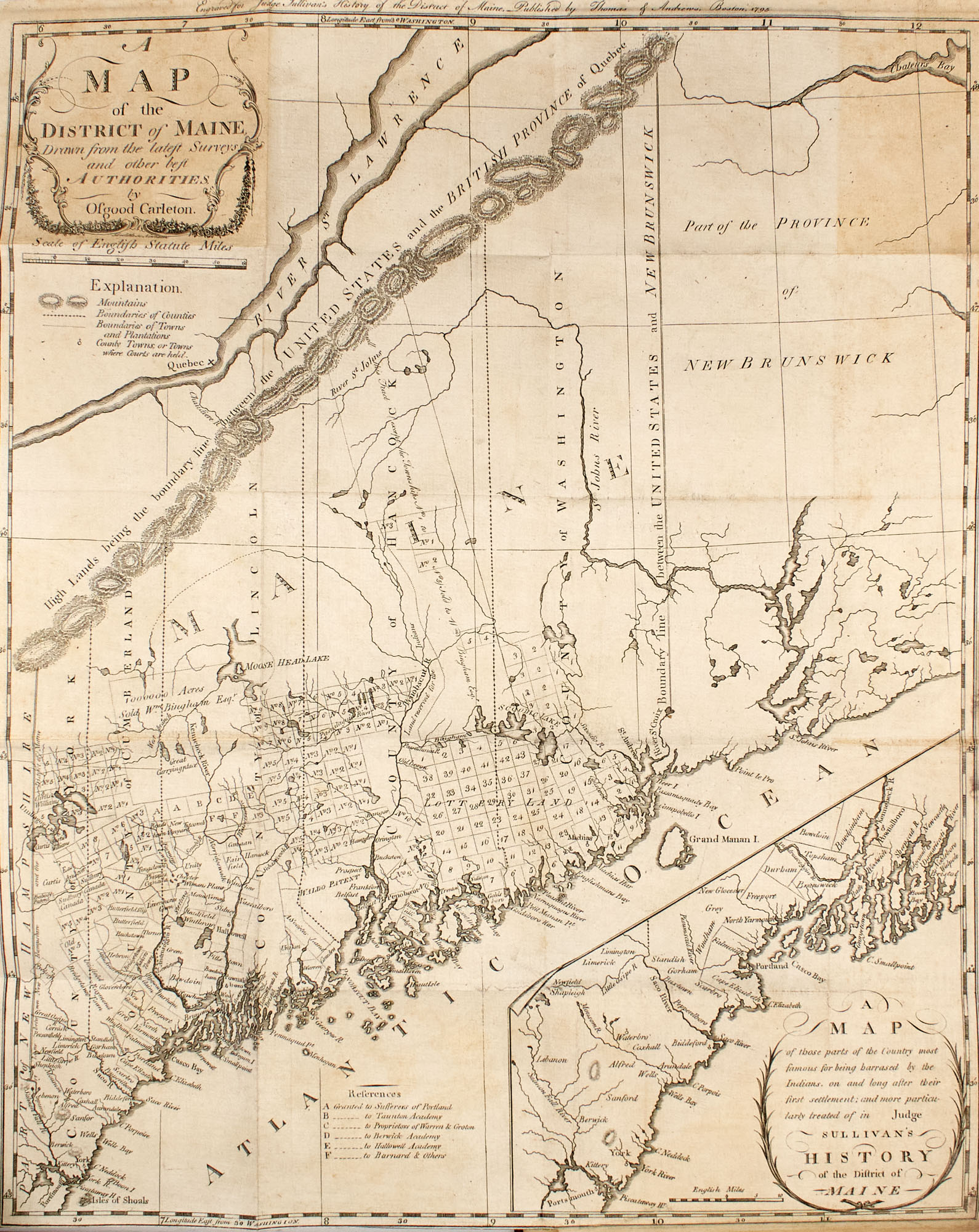 Lot image - [MAINE]  SULLIVAN, JAMES. The History of the District of Maine.