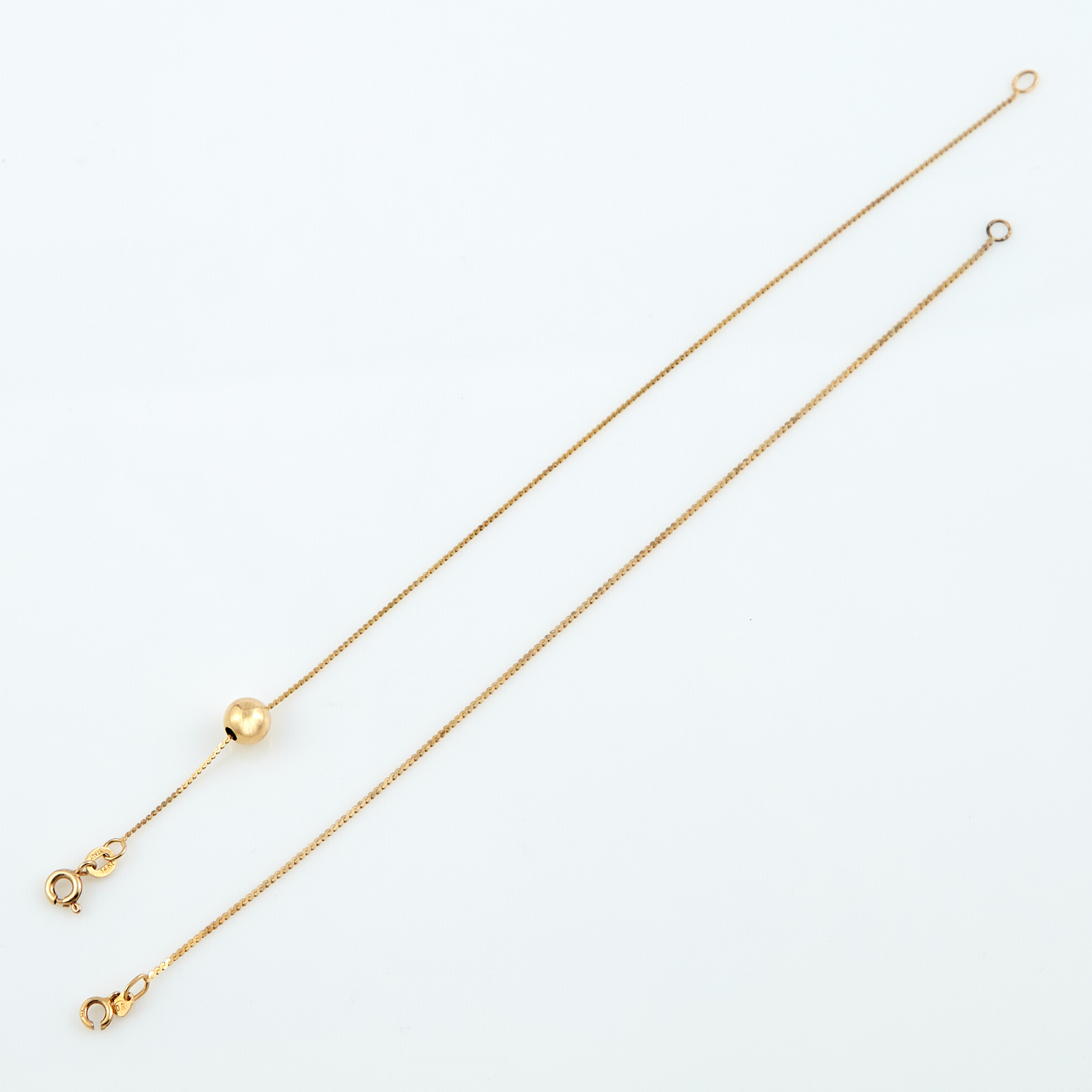 Lot image - Two Gold Flexible Bracelets, 14K 1 dwt.