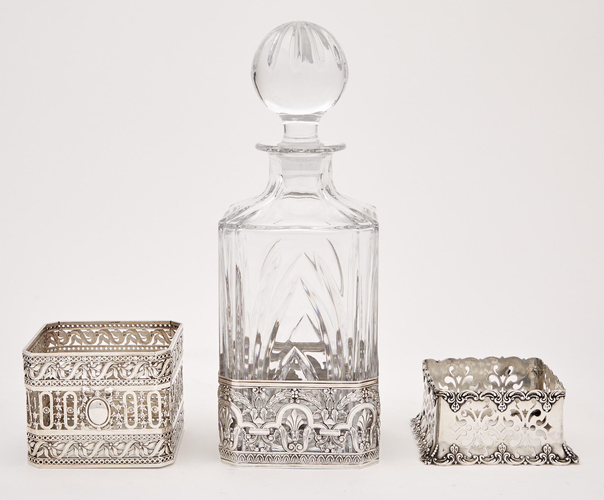 Lot image - French Sterling Silver Square Decanter Coaster