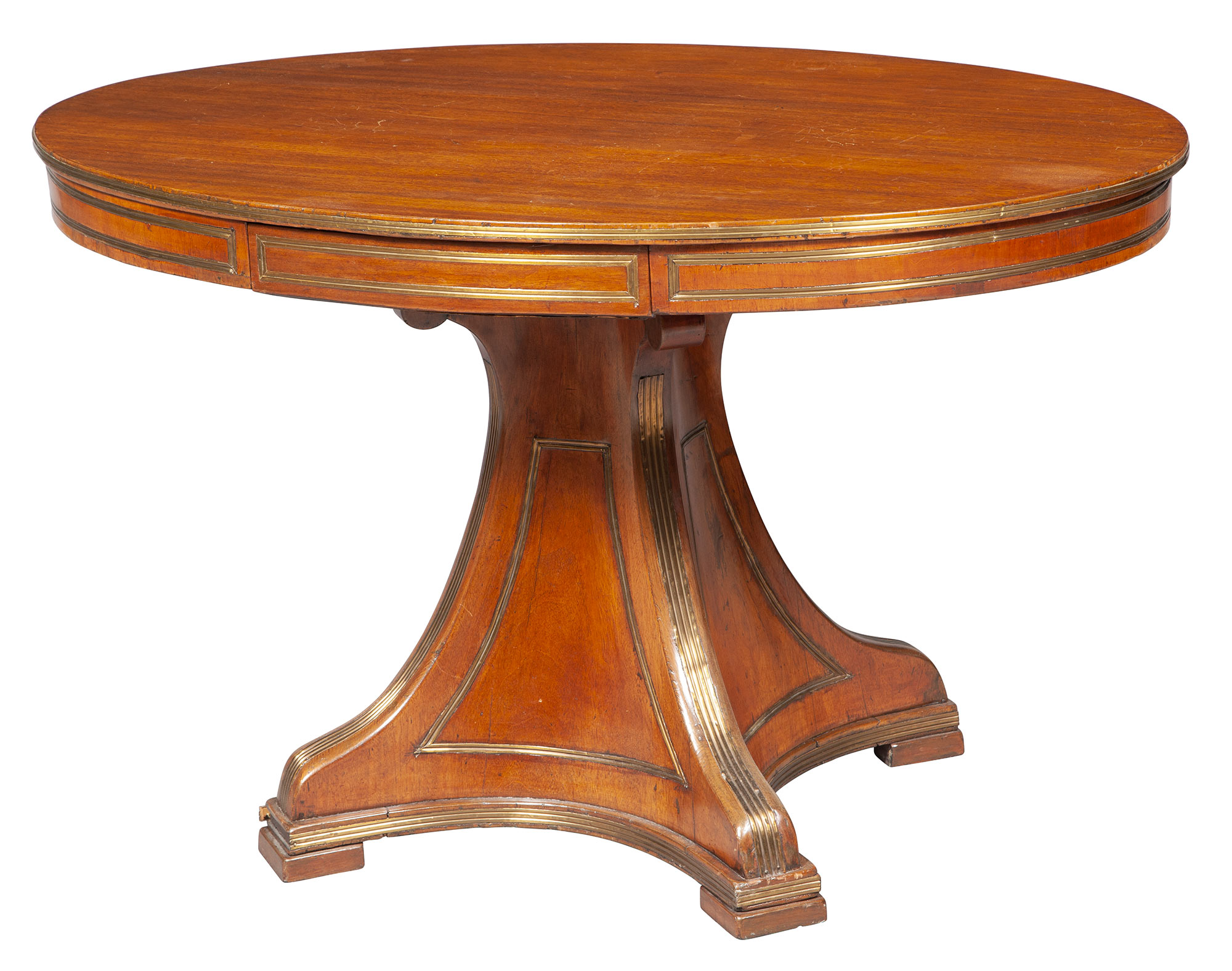 Lot image - Russian Neoclassical Brass-Mounted Mahogany Center Table