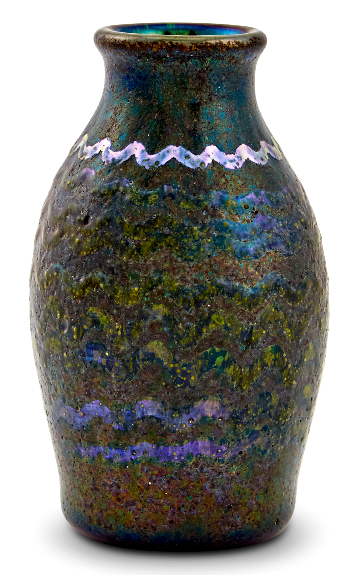 Lot image - Miniature Art Glass Cabinet Vase Attributed to Tiffany