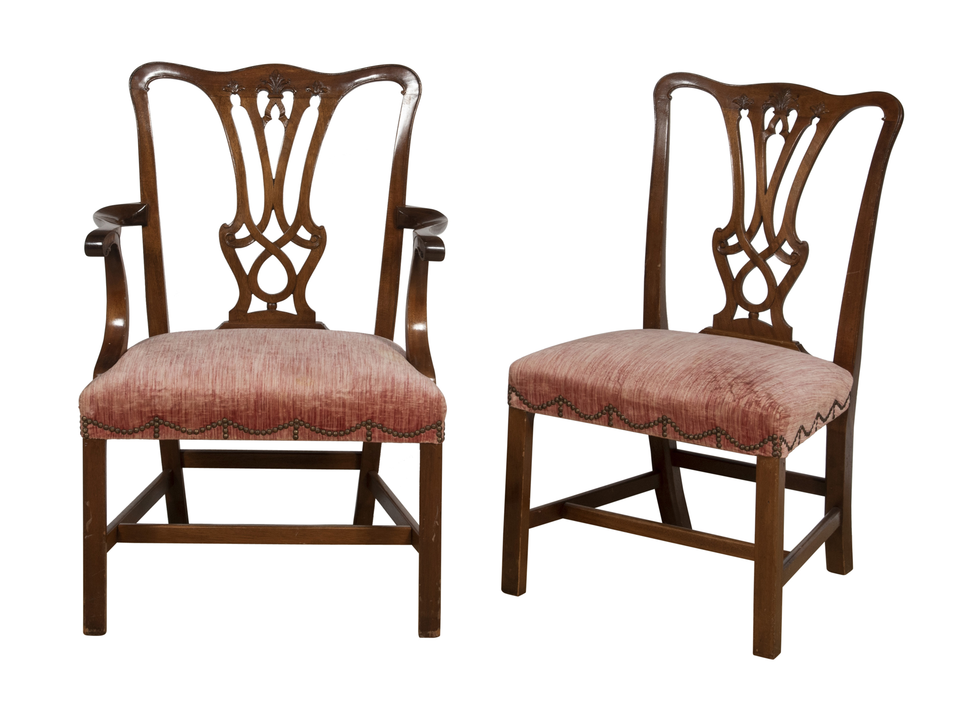 Lot image - Set of Fourteen George III Style Mahogany Dining Chairs