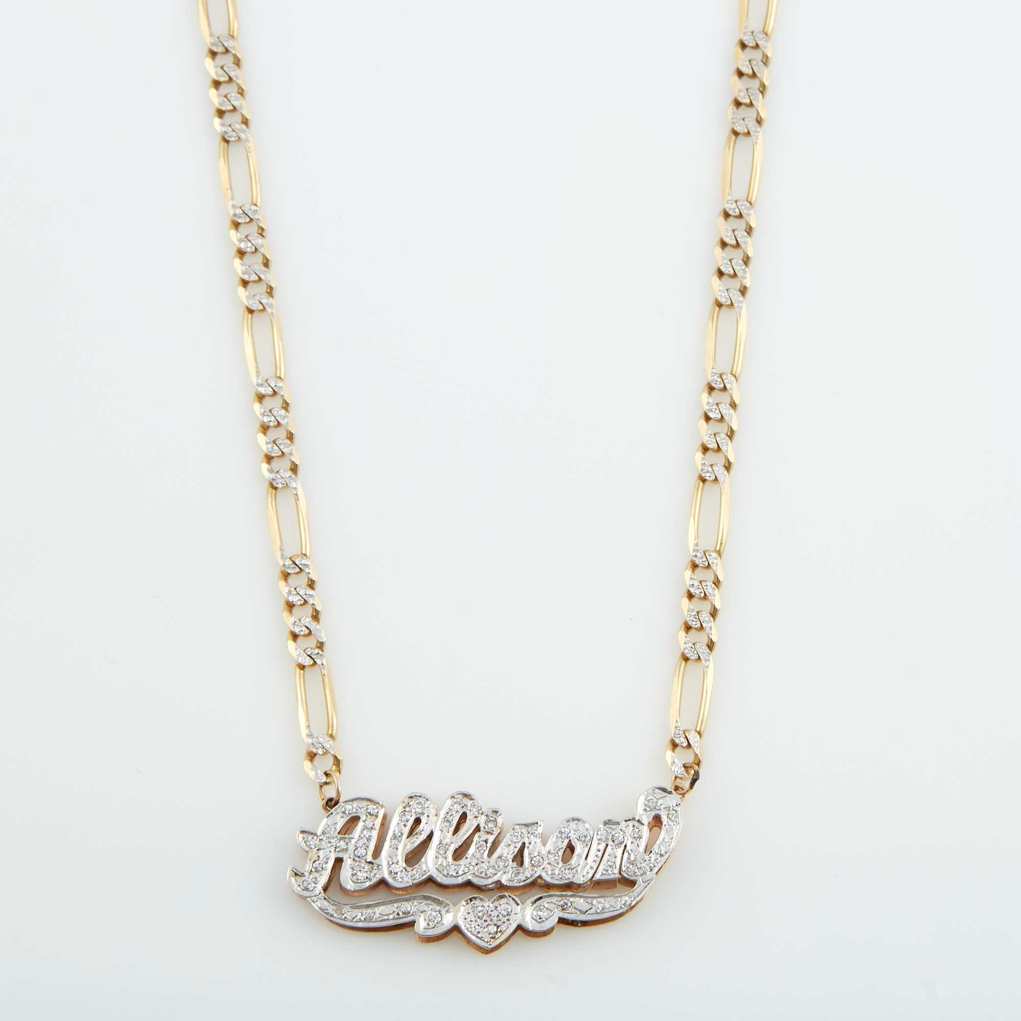 Lot image - Diamond Name Plate, 14K 14 dwt.