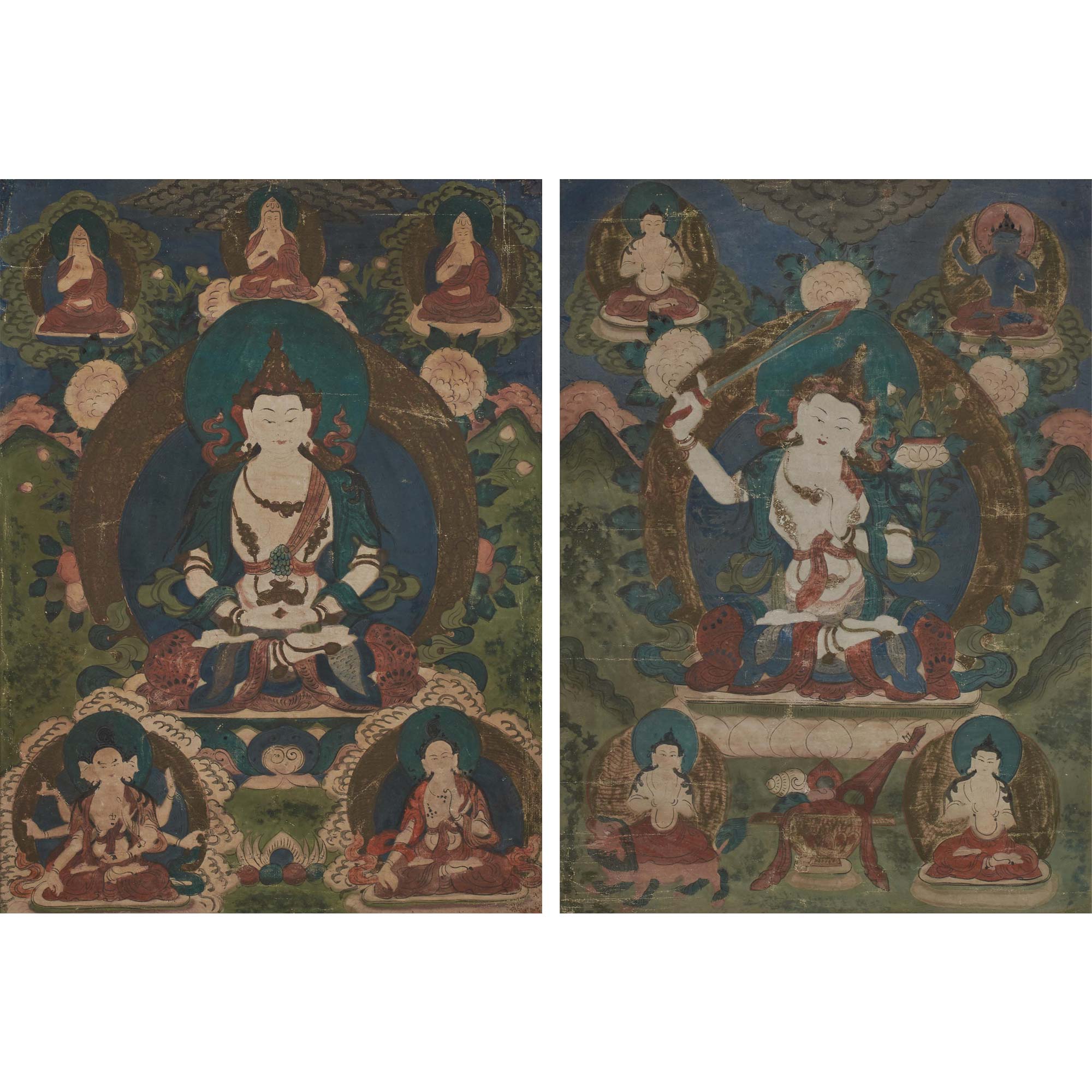 Lot image - Two Buddhist Tibetan Thangka of the White Tara