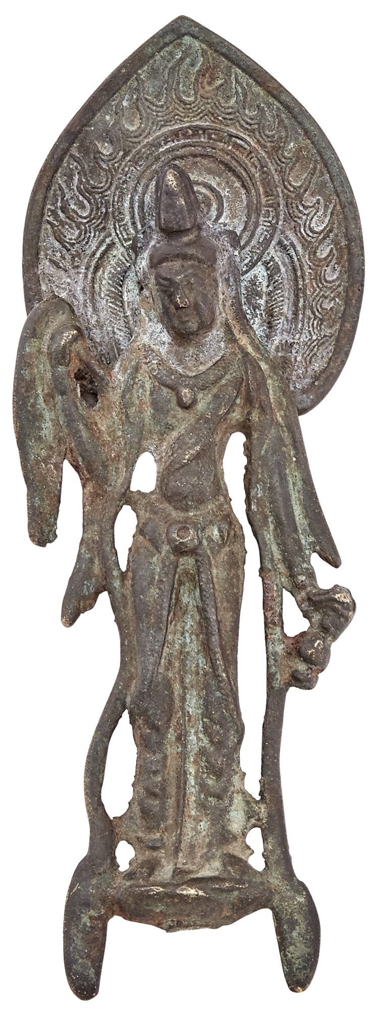 Lot image - A Cast Bronze Votive Figure of Guanyin