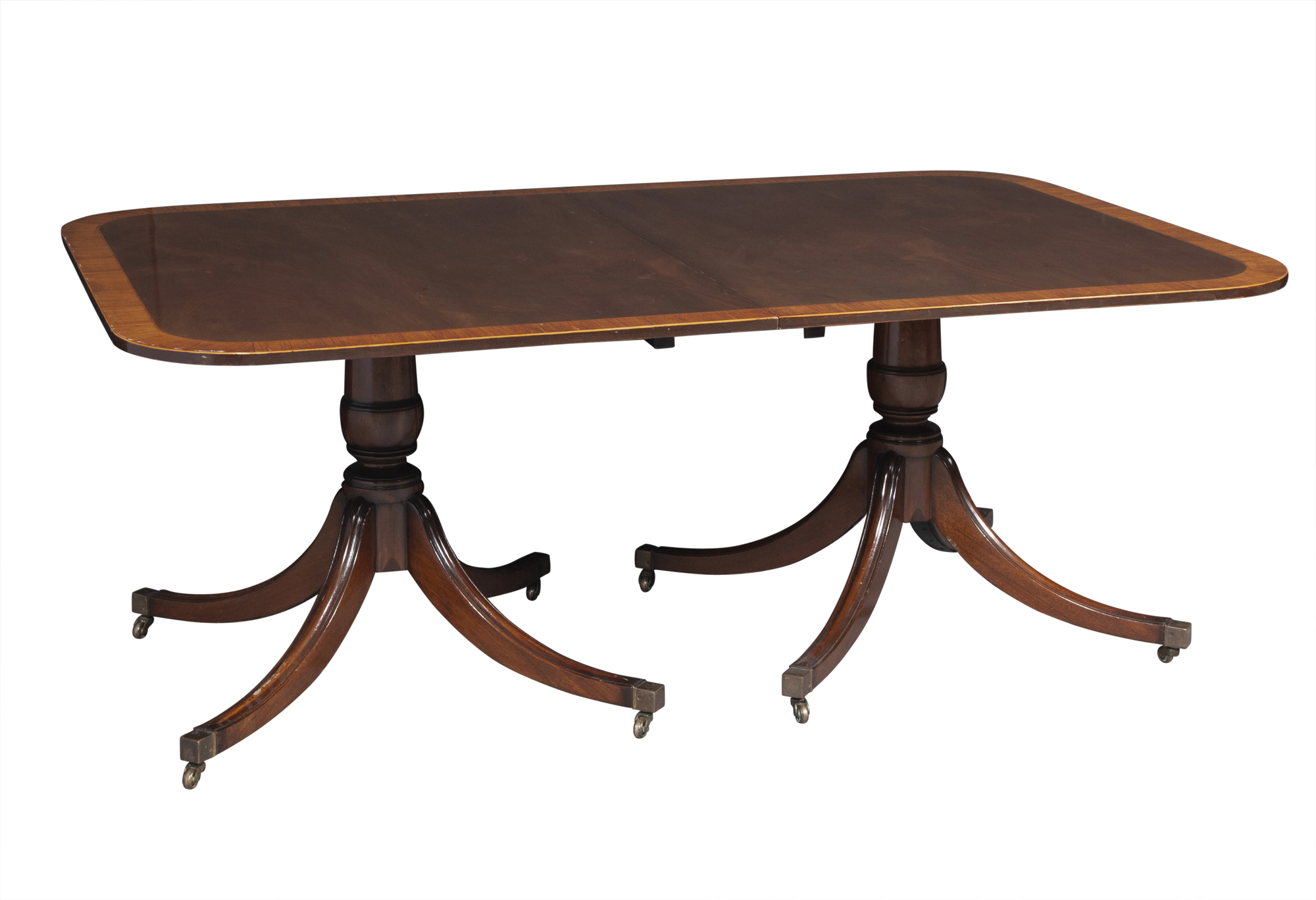 Lot image - George III Style Mahogany Two-Pedestal Dining Table