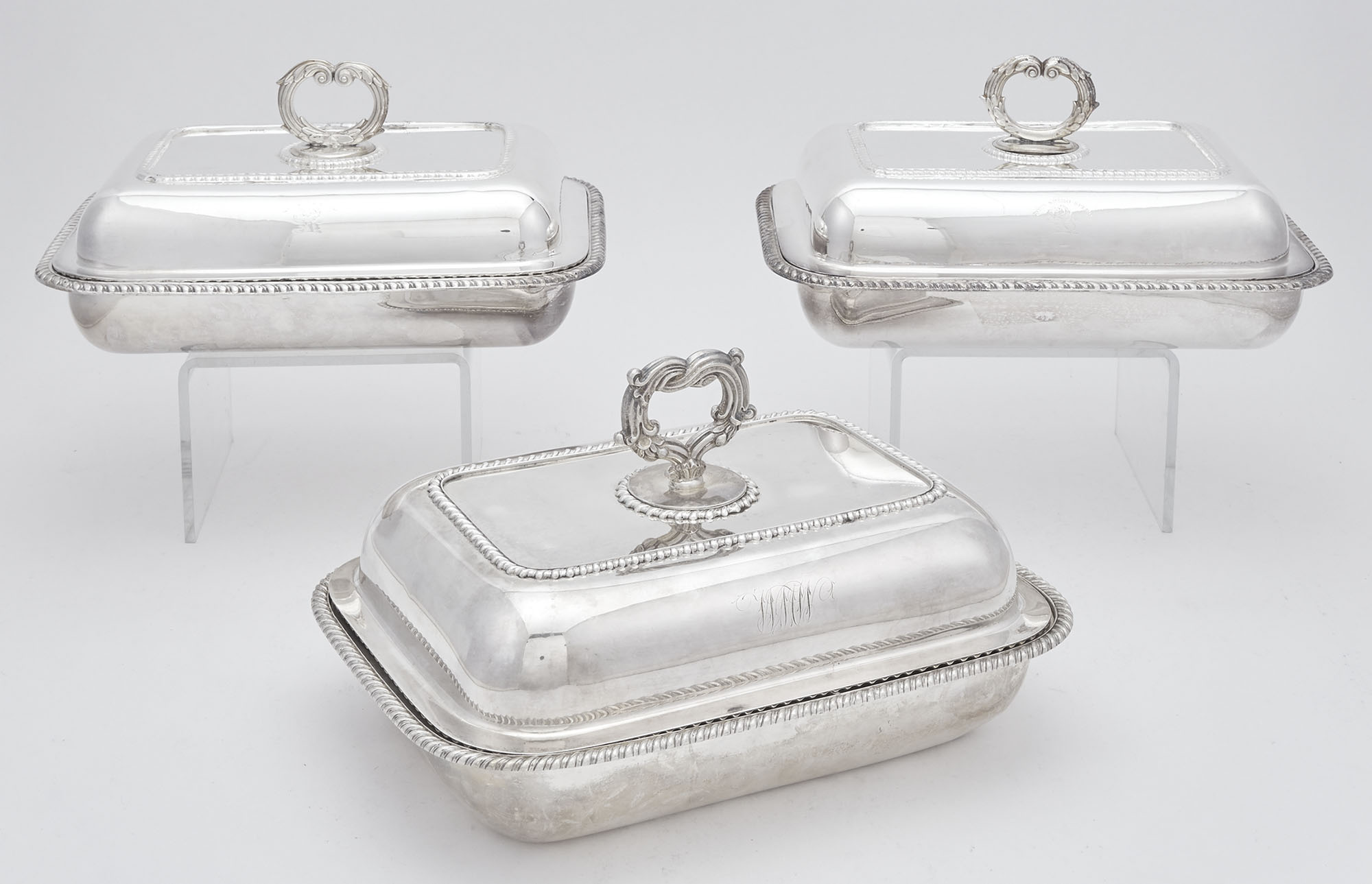 Lot image - American Coin Silver Covered Entree Dish
