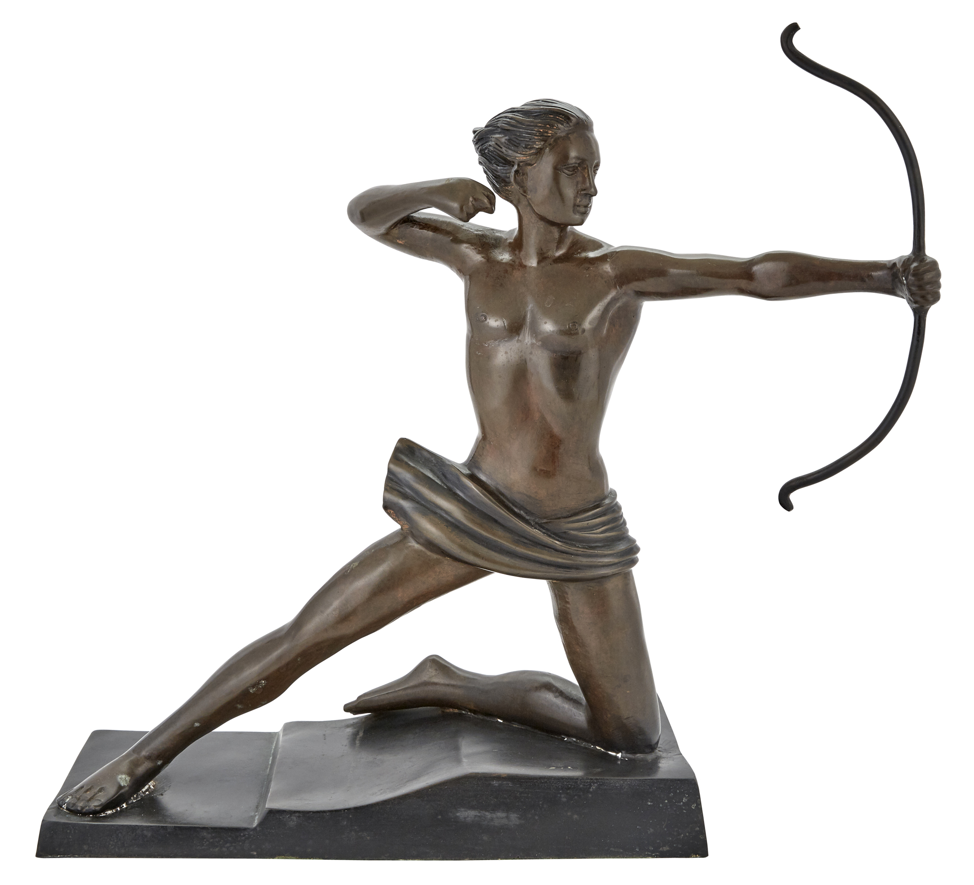 Lot image - Bronze Figure of a Nude Female Archer