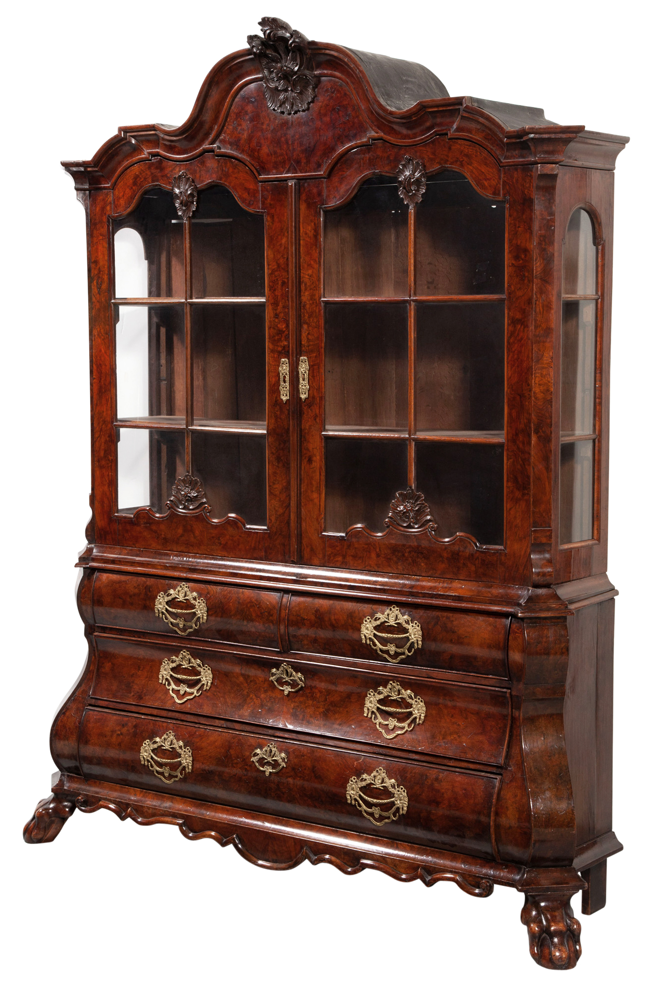 Lot image - Dutch Rococo Walnut Bookcase