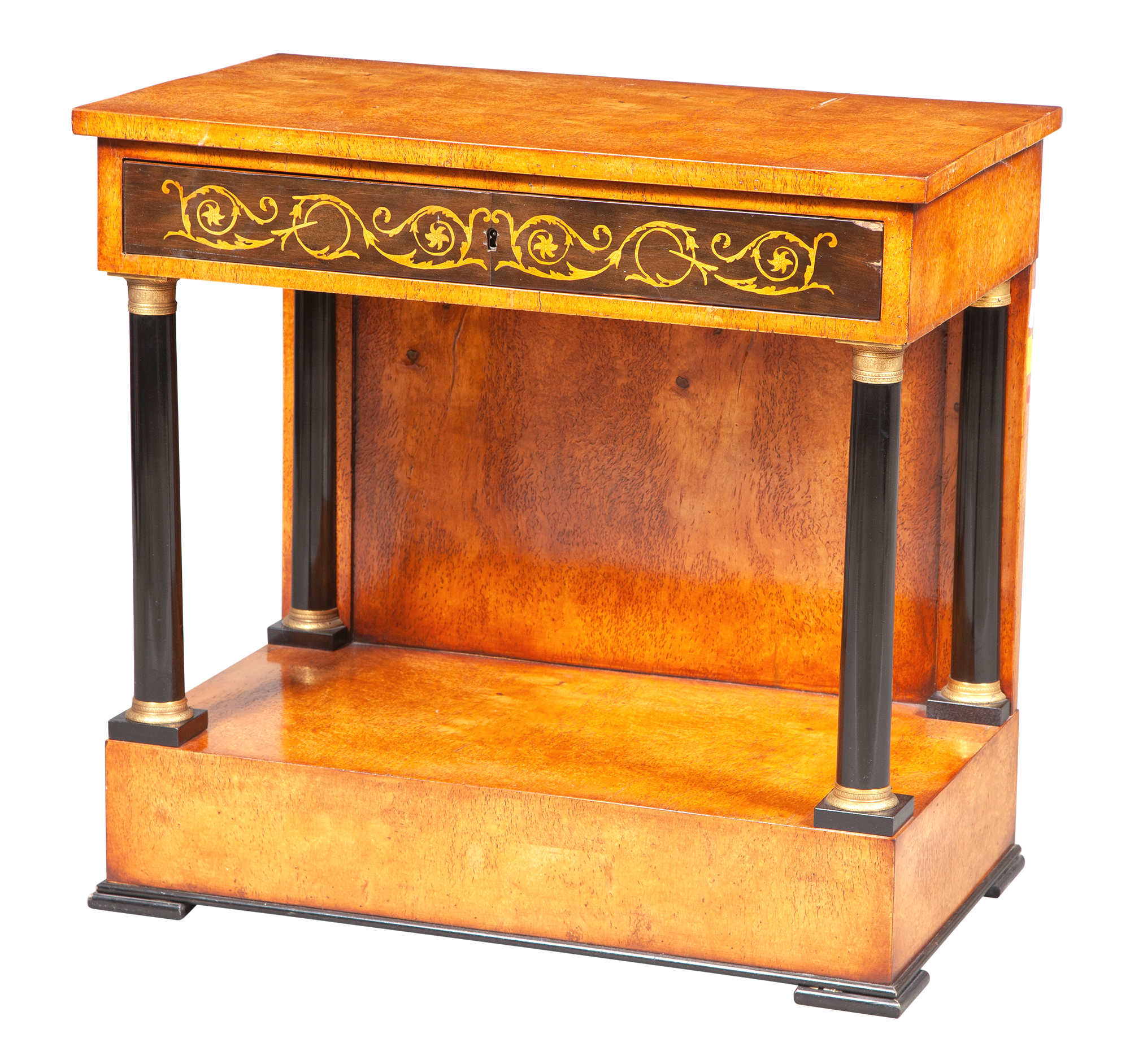 Lot image - Biedermeier Part Ebonized Birch Pier Table