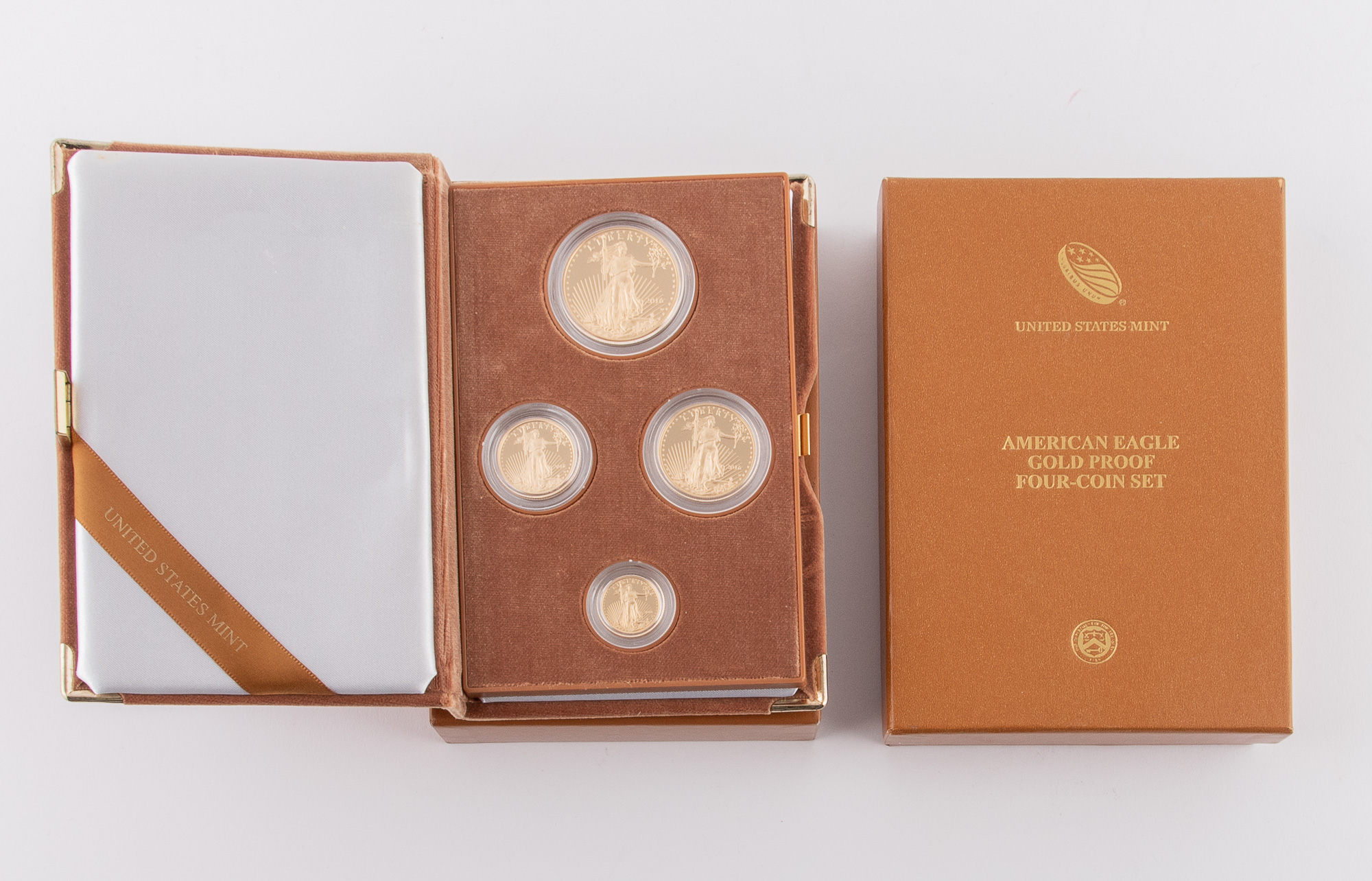 Lot image - United States Four-Piece Gold Proof Sets