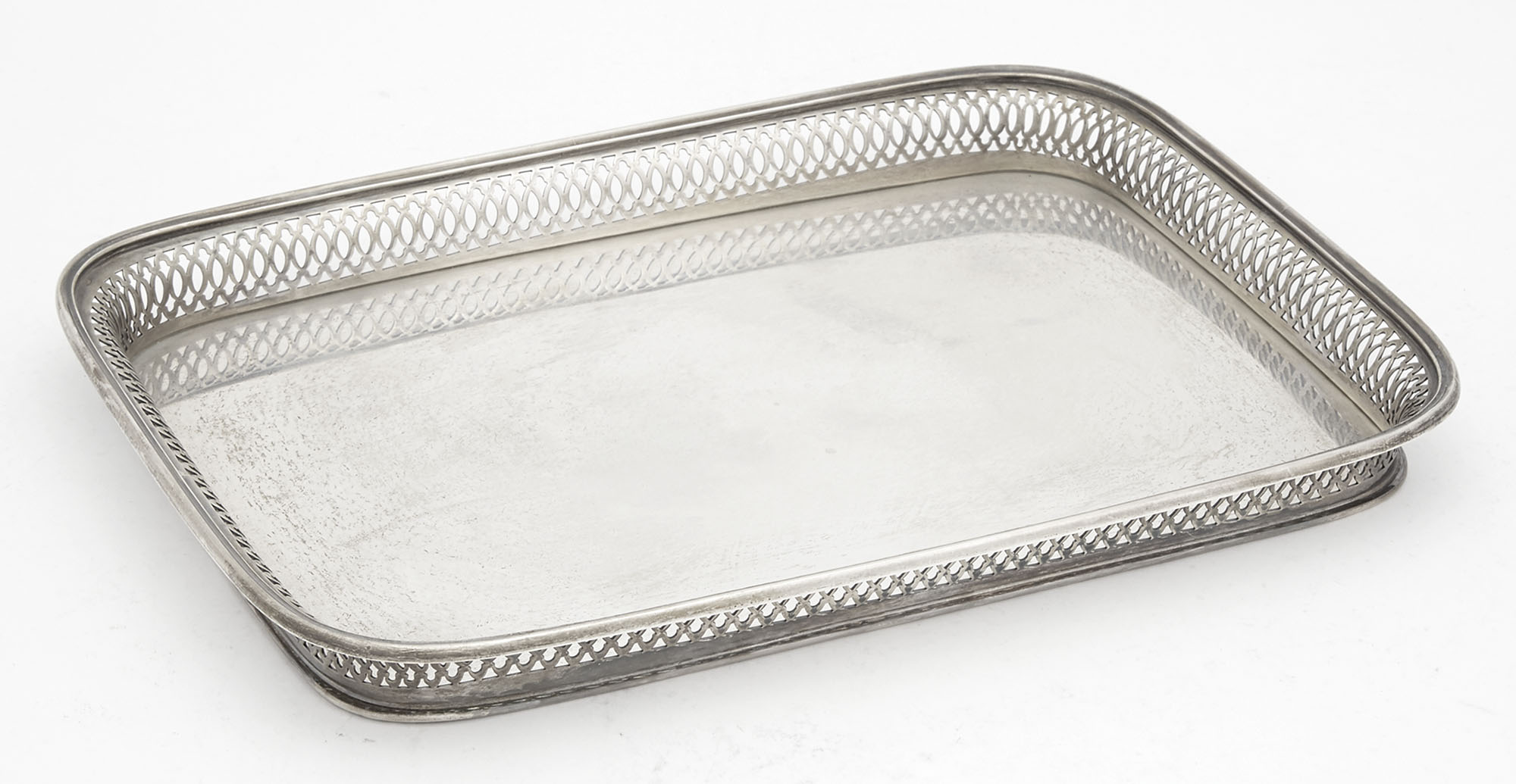Lot image - Buccellati Sterling Silver Tray with Reticulated Gallery