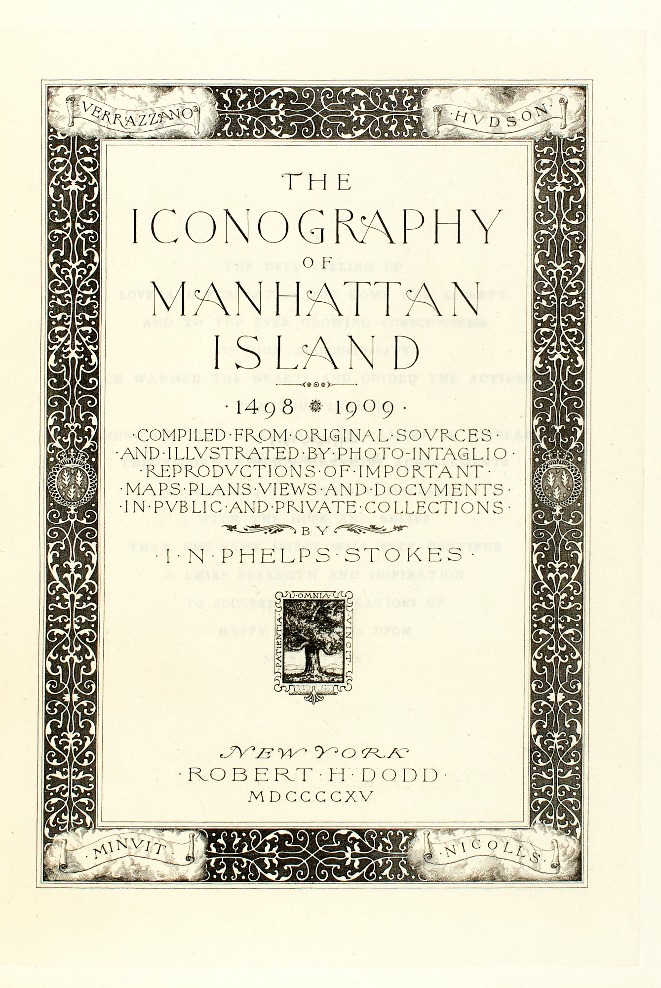 Lot image - STOKES, I. N. PHELPS  The Iconography of Manhattan Island