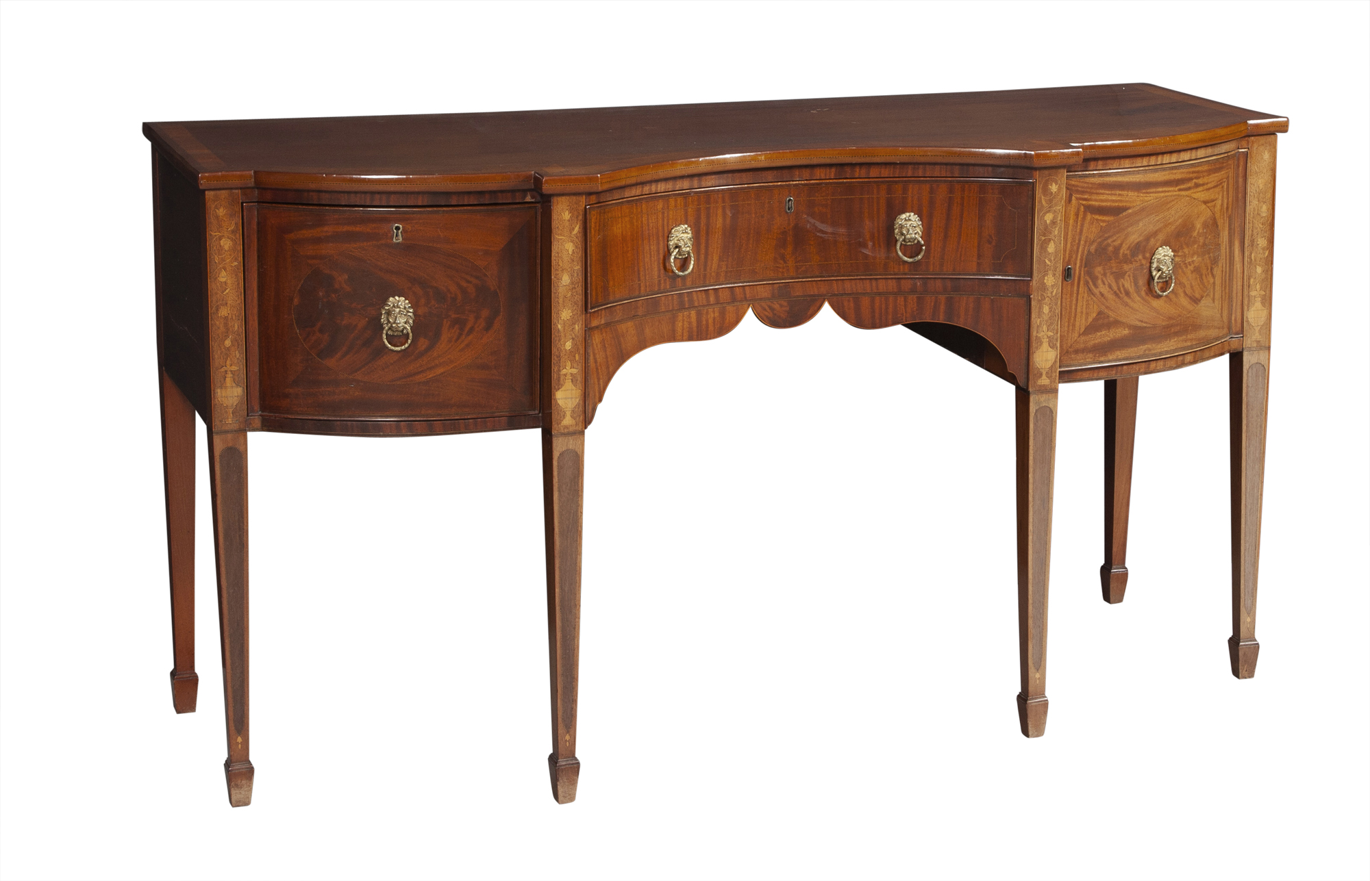 Lot image - George III Inlaid Mahogany Sideboard