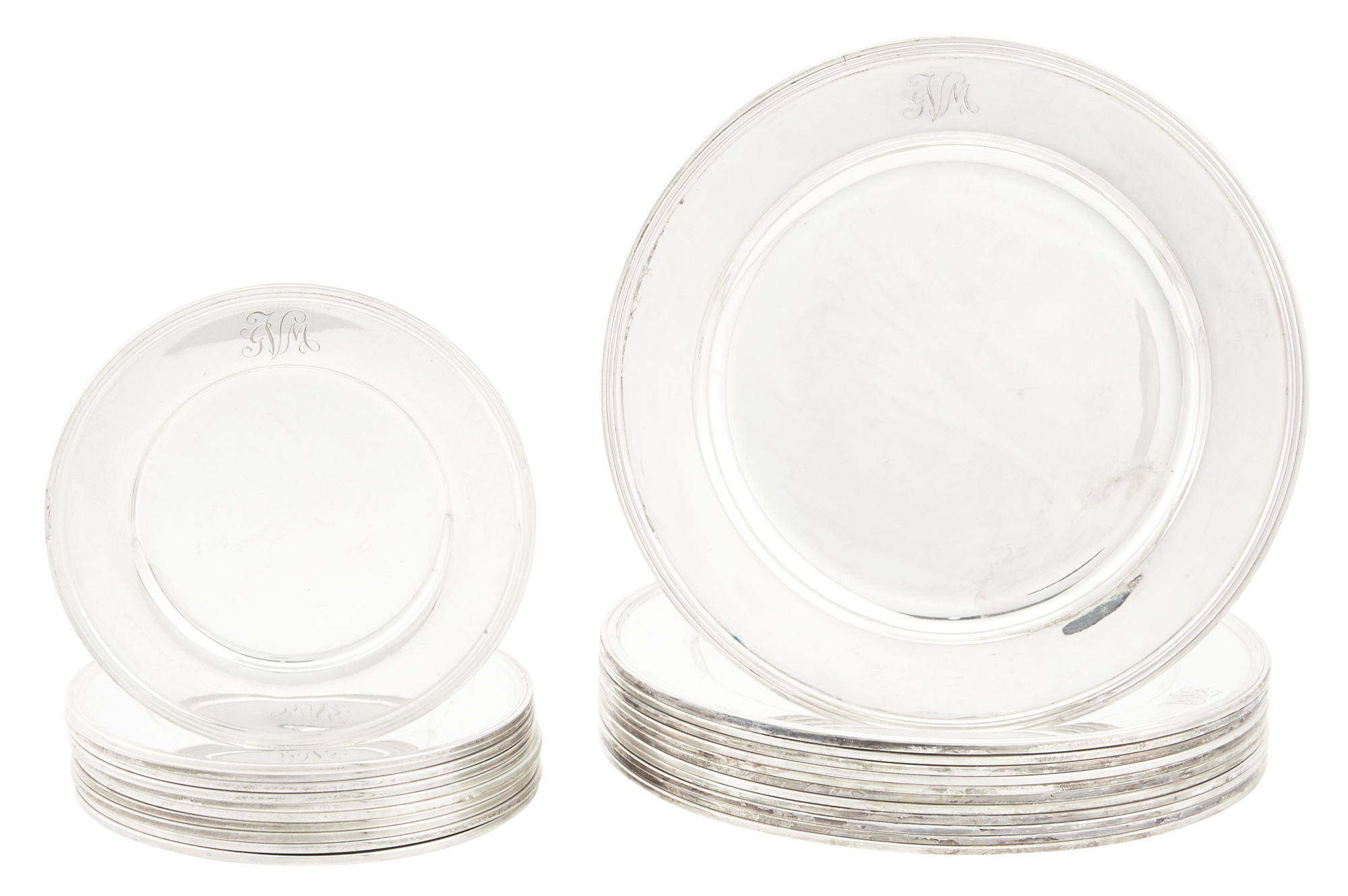 Lot image - Set of Twelve Italian Silver Dessert Plates