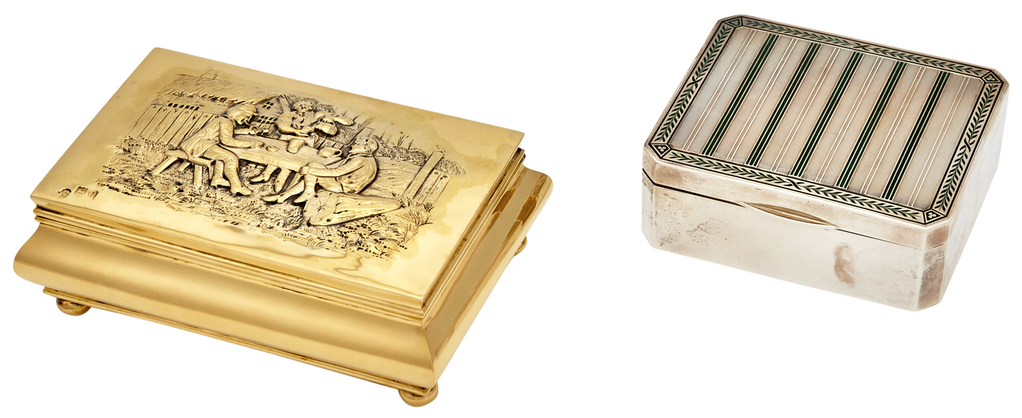 Lot image - Hermes Silver and Enamel Box