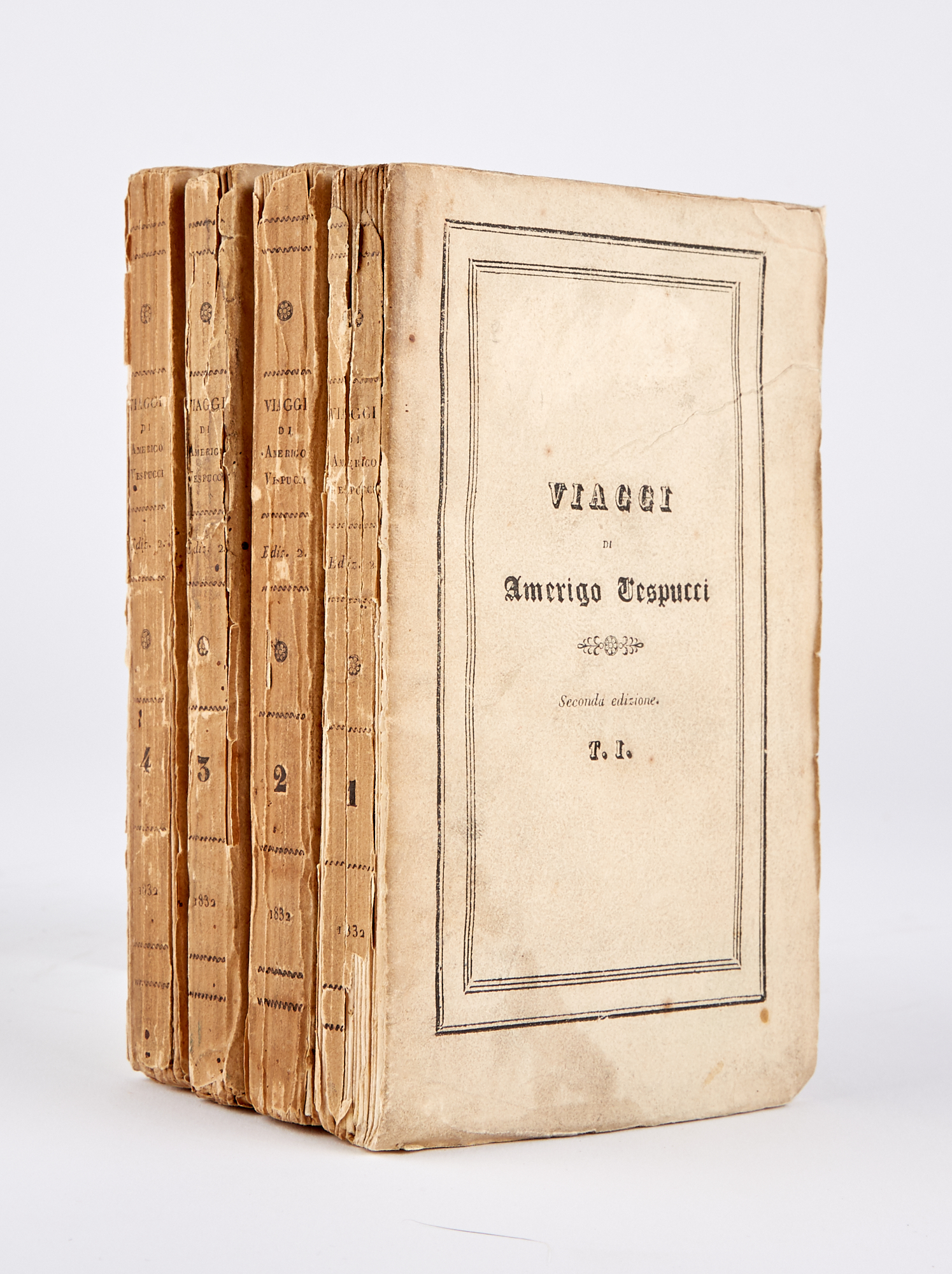 Lot image - [VESPUCCI]  CANOVAI, STANISLAO. Viaggi dAmerigo Vespucci con la vita, lelogio e la dissertazione giustificativa di questo celebre navigatore.