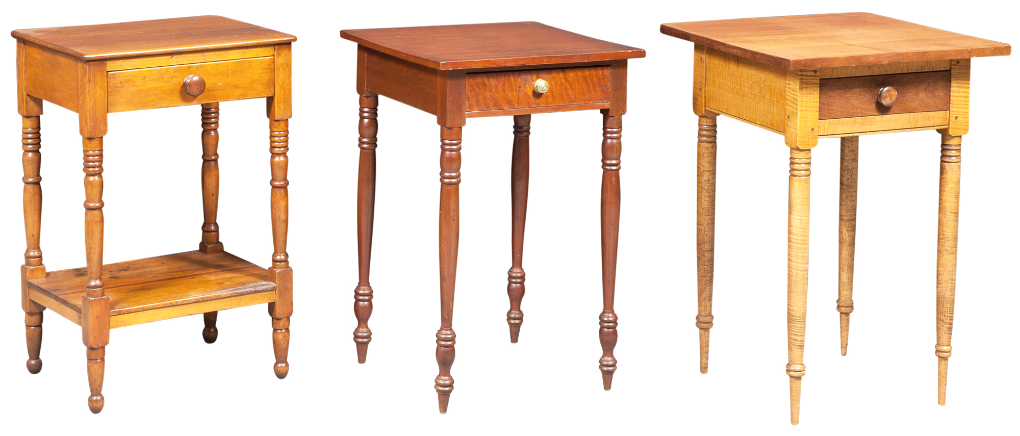 Lot image - Group of Three Maple or Cherry Work Tables