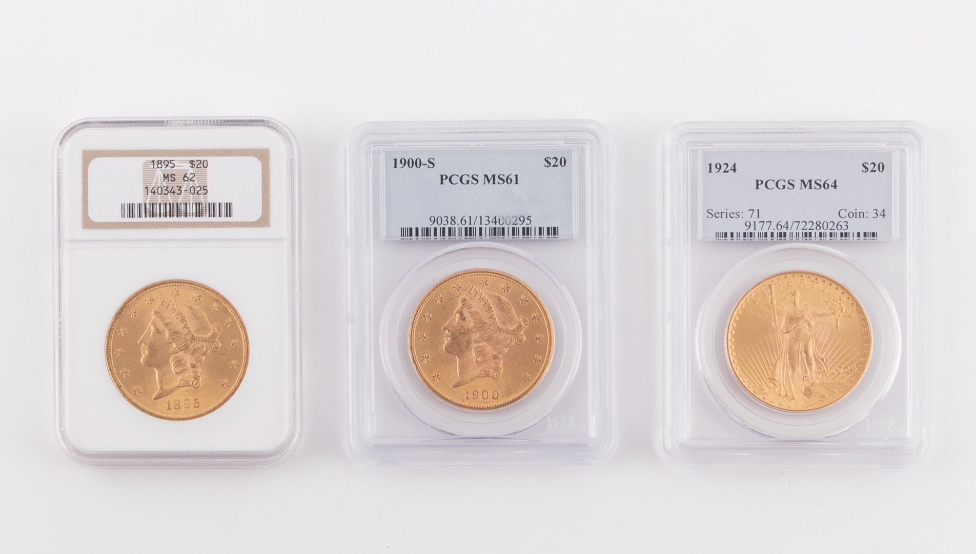 Lot image - United States Slabbed $20 Gold Pieces