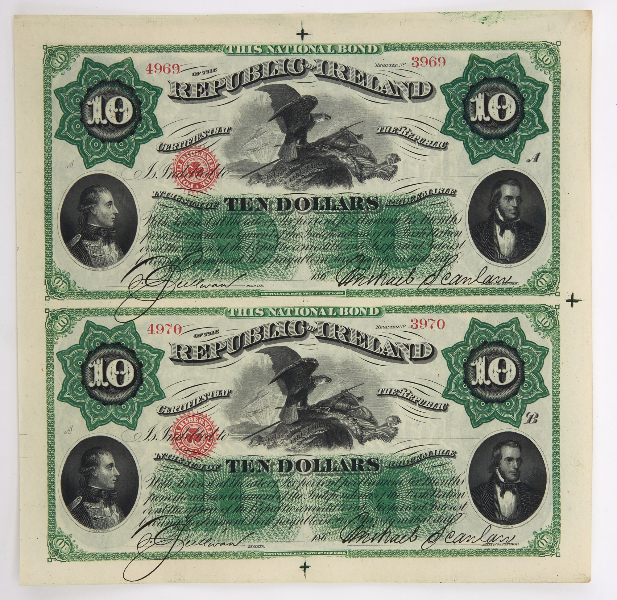 Lot image - Republic of Ireland Fenian Brotherhood Ten Dollar Bond