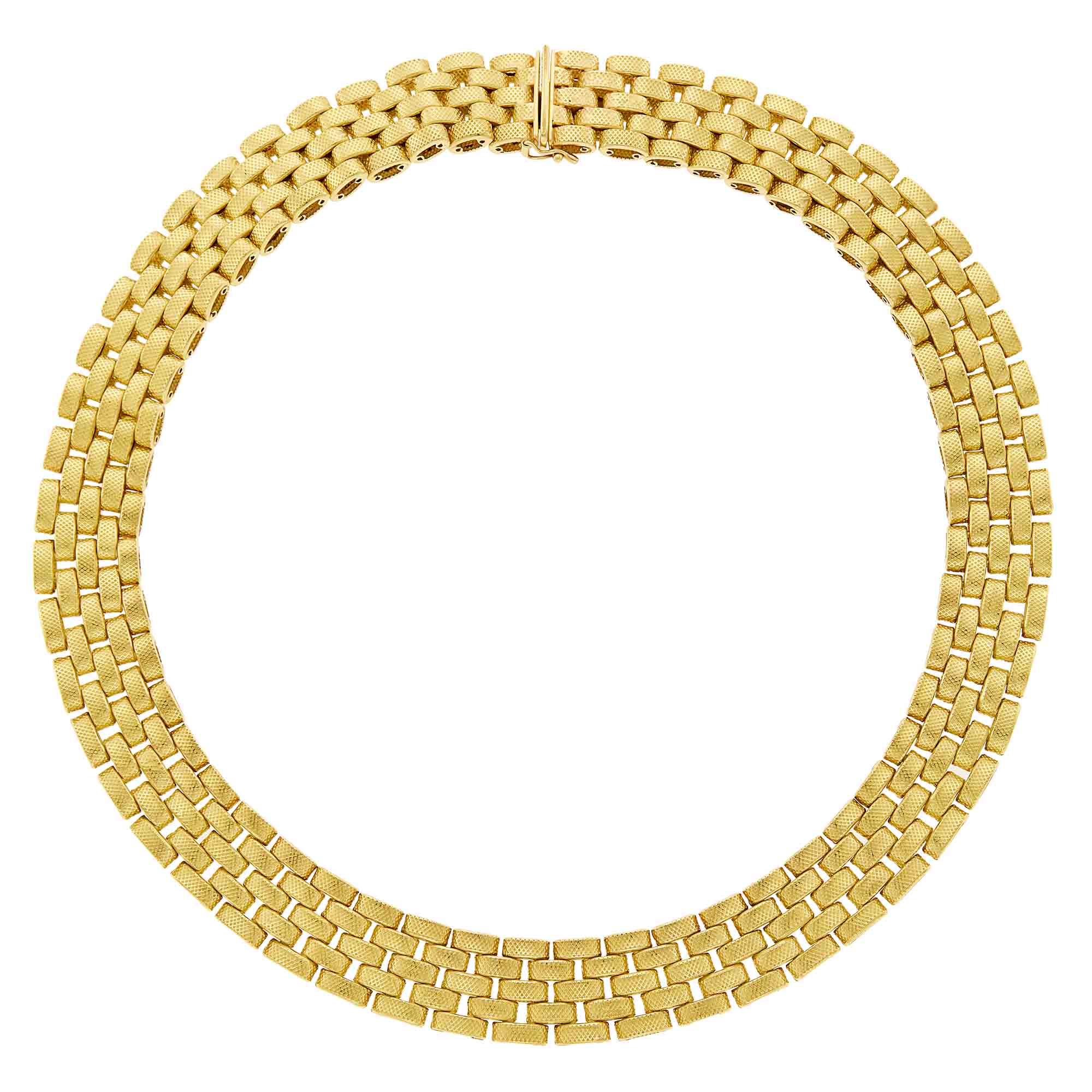 Lot image - Five Row Gold Link Necklace