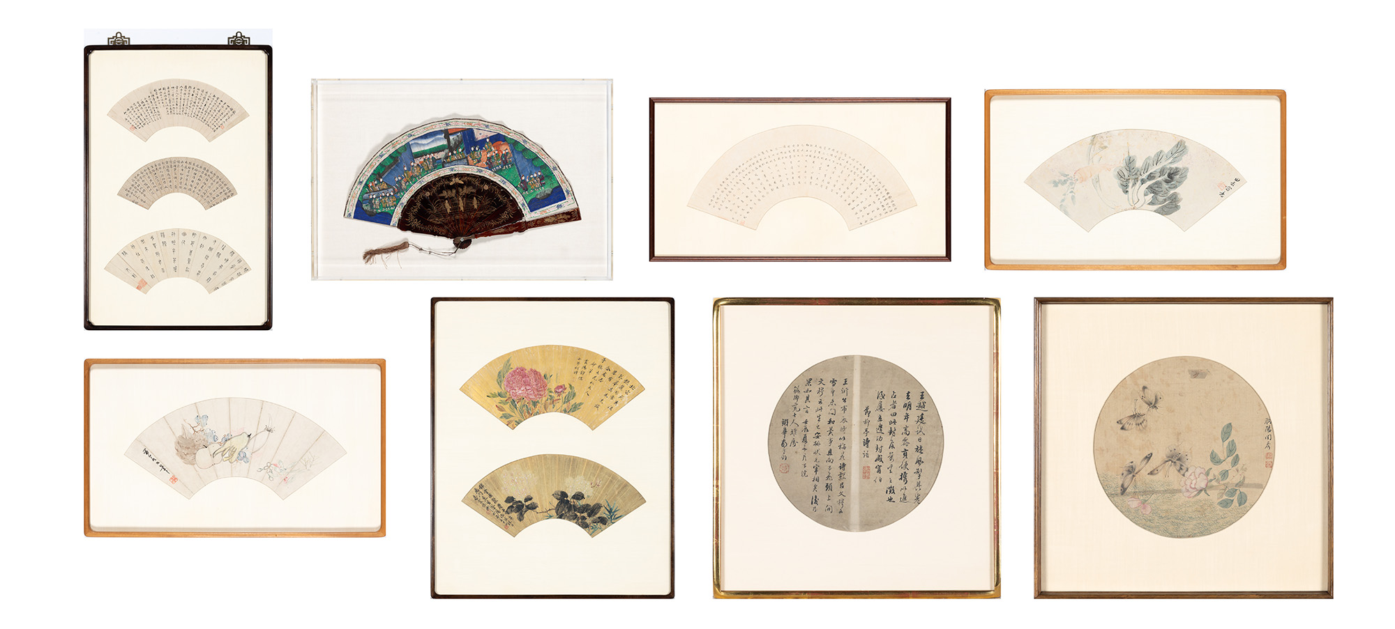 Lot image - A Group of Chinese Painted Fan Leaves