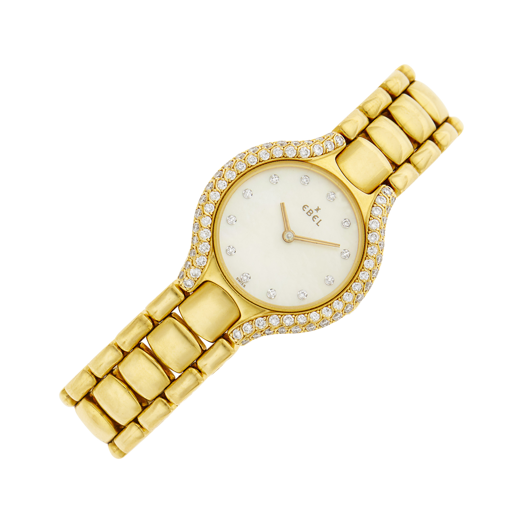 Lot image - Ebel Gold, Mother-of-Pearl and Diamond Beluga Wristwatch, Ref. 866969