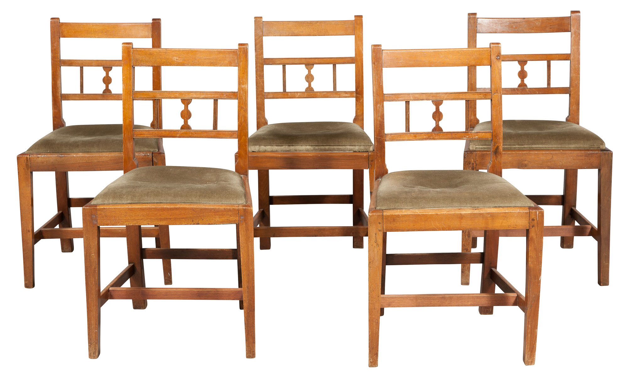 Lot image - Set of Five English Provincial Side Chairs