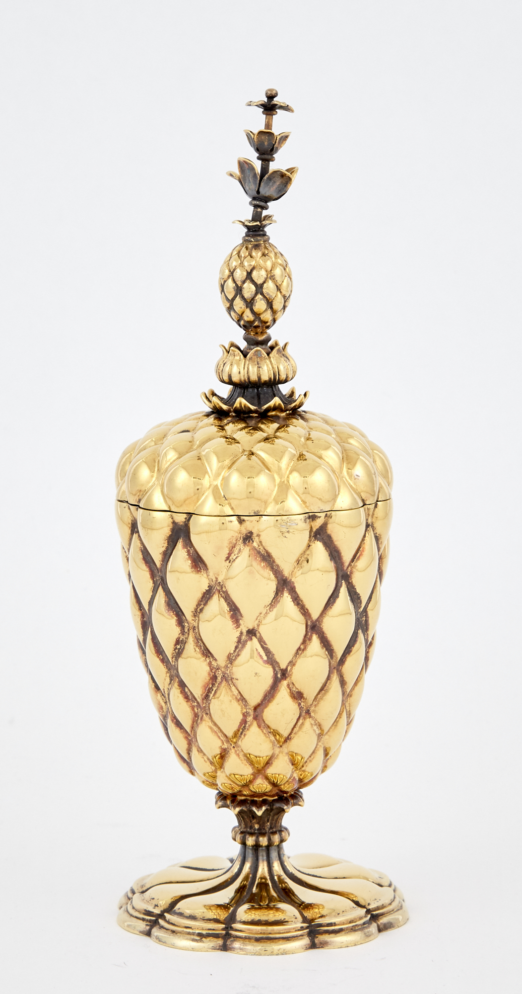 Lot image - Tiffany Sterling Silver Gilt Covered Pineapple Cup
