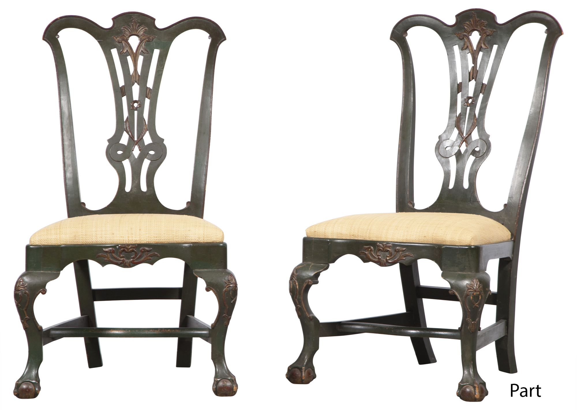 Lot image - Set of Twelve Portuguese Rococo Style Painted Dining Chairs