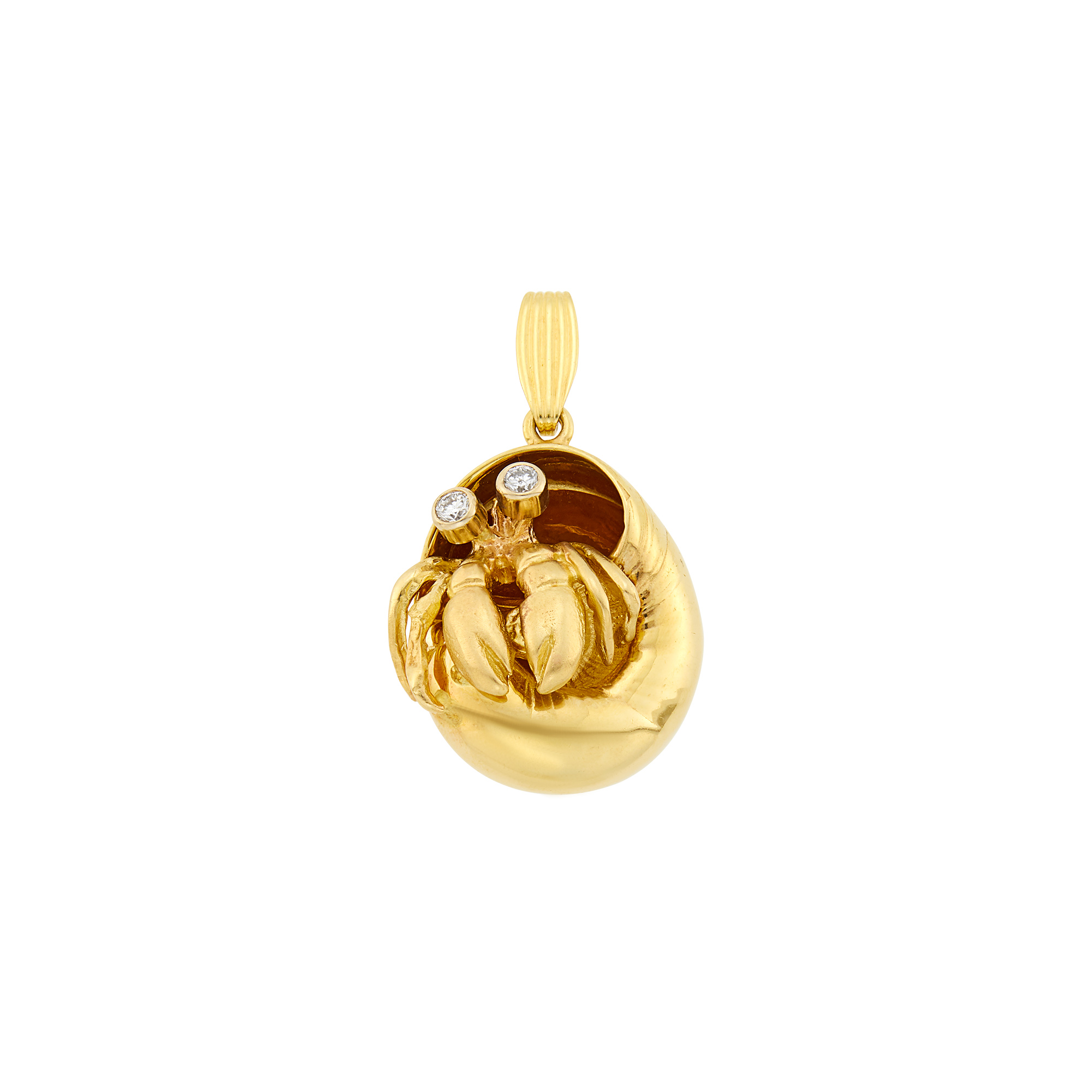 Lot image - Gold and Diamond Hermit Crab Pendant