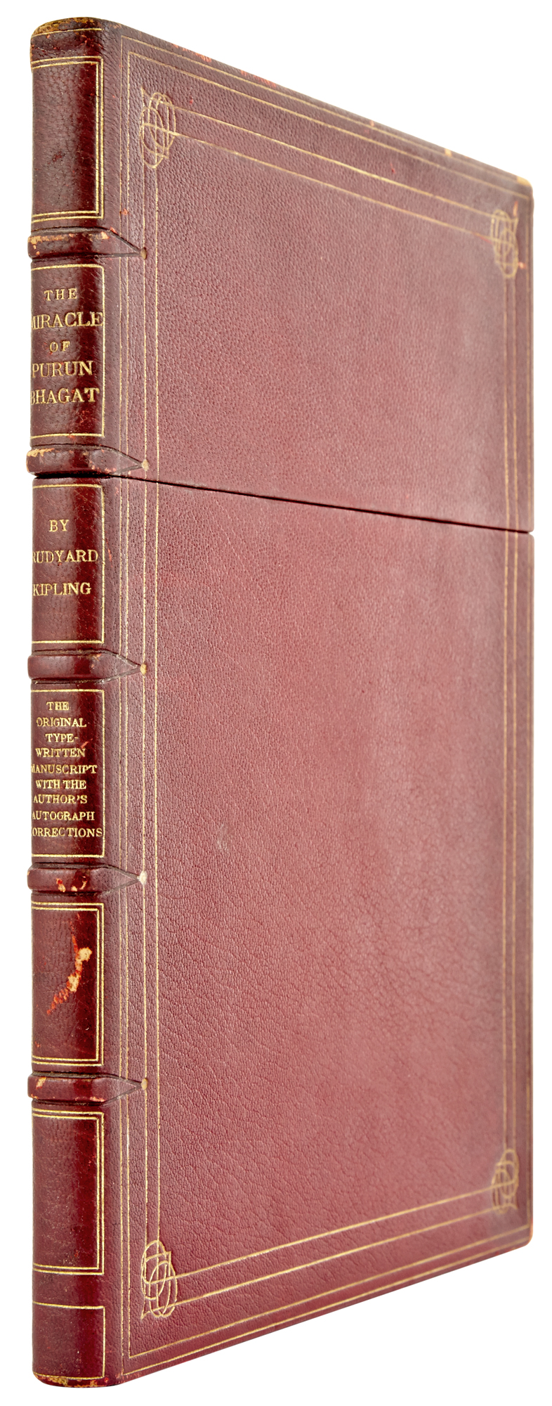 Lot image - KIPLING, RUDYARD  Typed manuscript with extensive hand-corrections of The Miracle of Purun Bhagat.