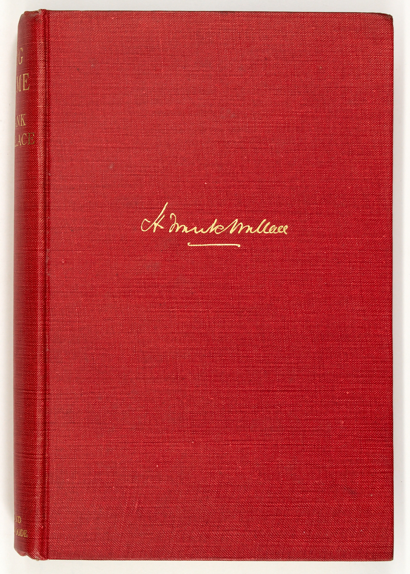 Lot image - [BIG GAME]  WALLACE, H. FRANK. Big Game, Wanderings in Many Lands.