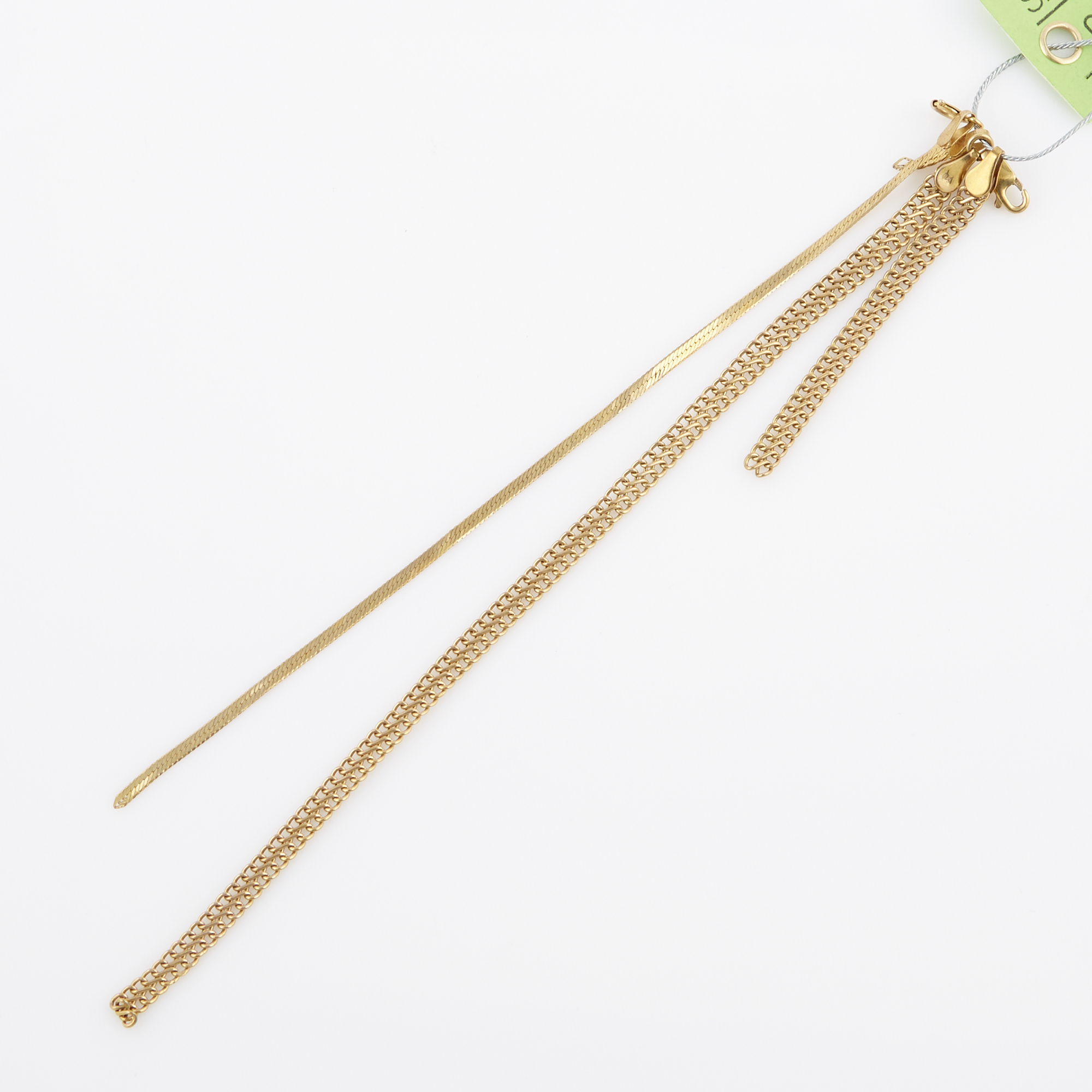 Lot image - Two Gold Flexible Bracelets, 14K 3 dwt., damaged