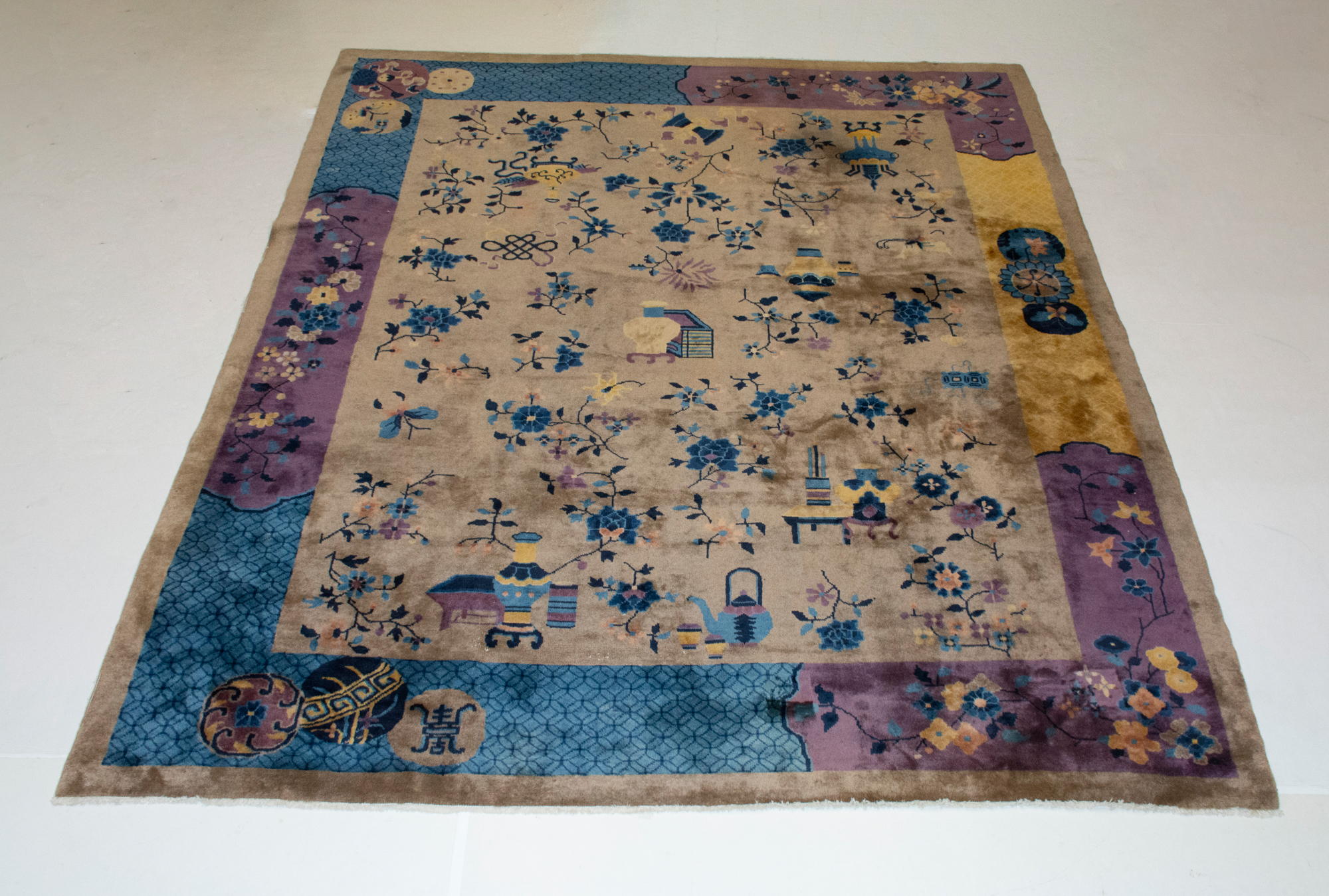 Lot image - Art Deco Chinese Carpet