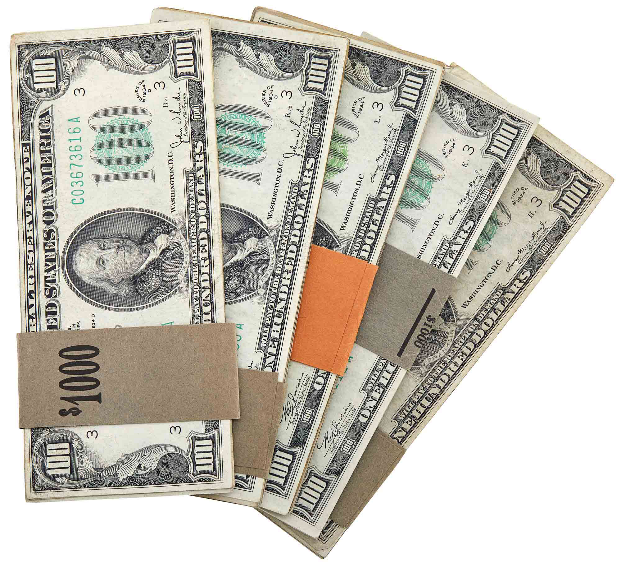 Lot image - United States 1934 $100 Federal Reserve Bank Notes