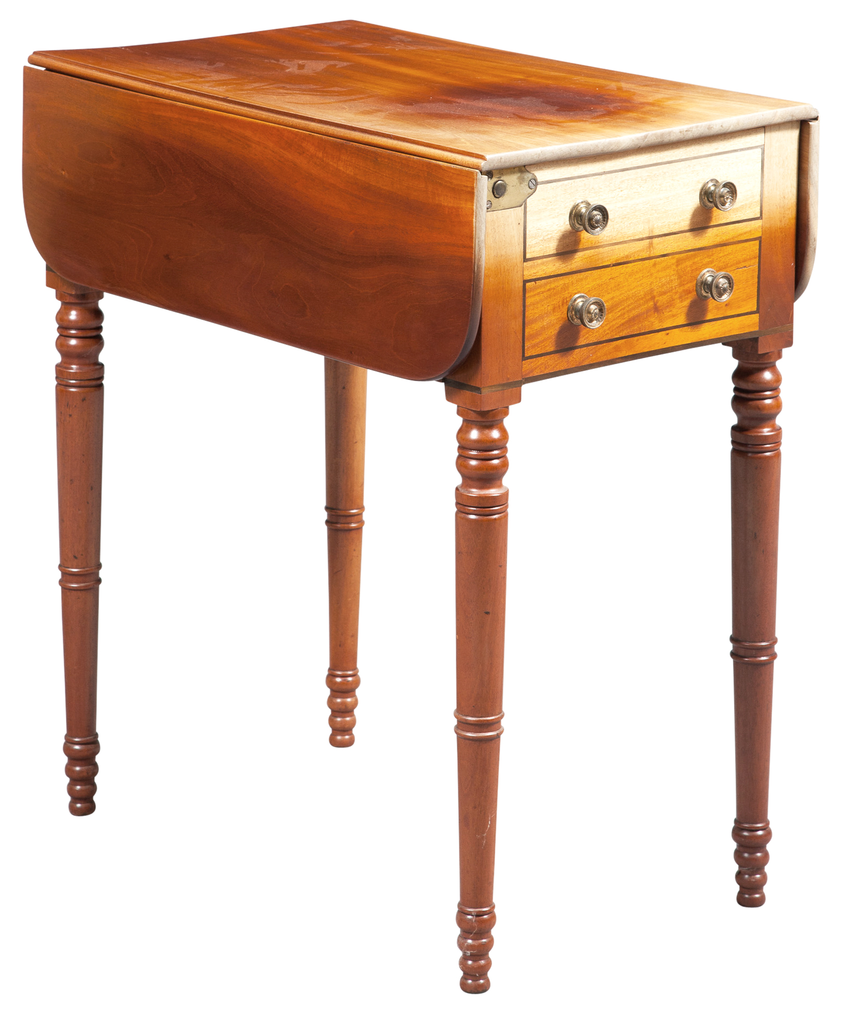 Lot image - Continental Inlaid Mahogany Drop-Leaf Table