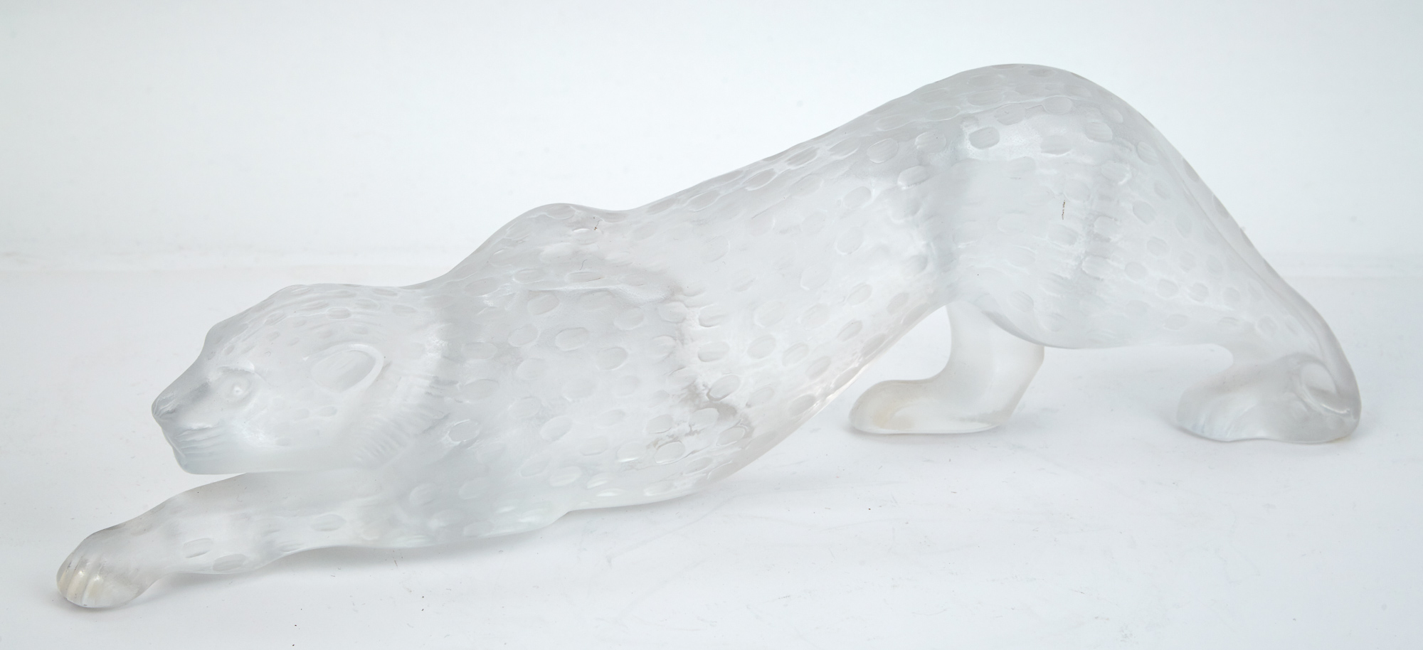 Lot image - Lalique Molded Colorless Glass Figure of a Crouching Panther Entitled Zeila
