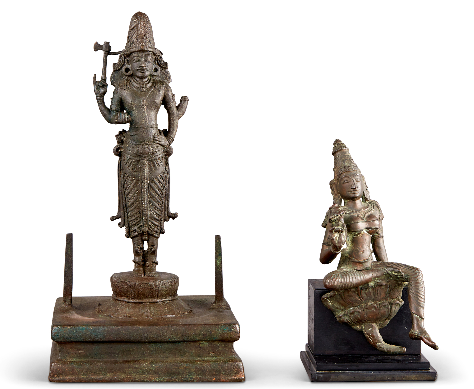 Lot image - Two Indian Cast Bronze Deities