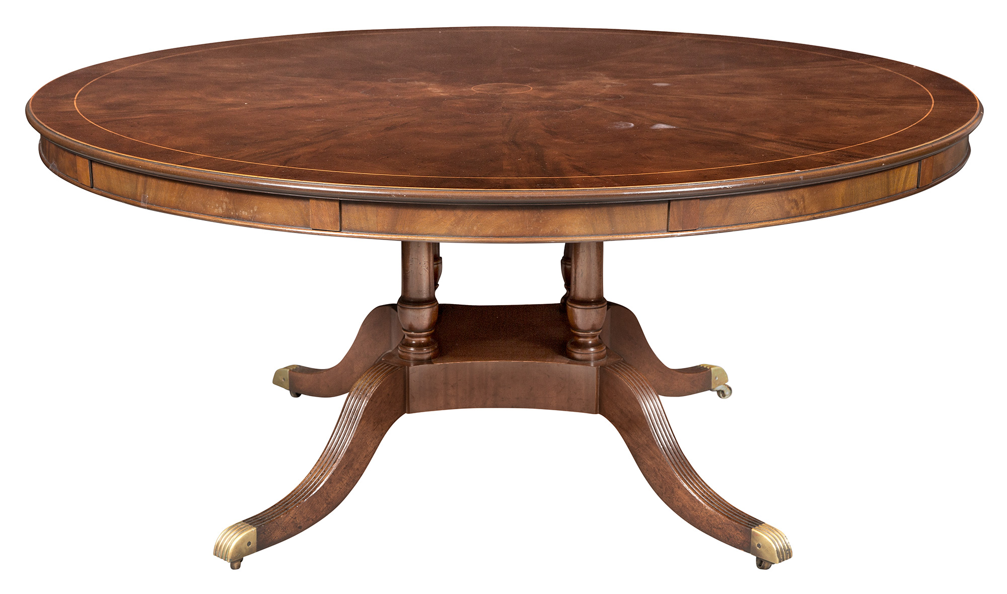 Lot image - Regency Style Inlaid Mahogany Extension Dining Table