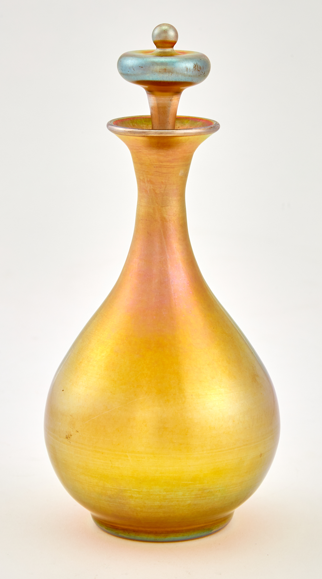 Lot image - Tiffany Gold Favrile Glass Decanter and Stopper